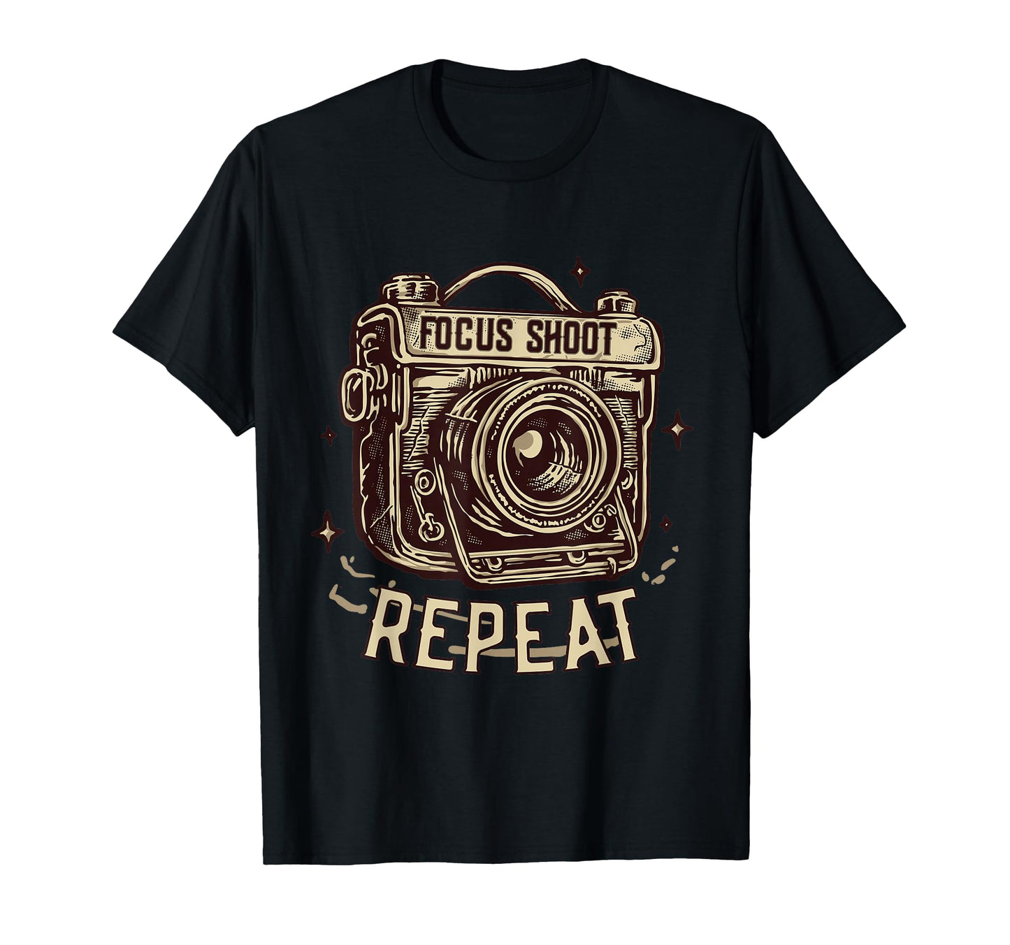 Focus Shoot Repeat Camera T-Shirt - Minimalist Print for Adults - T-Shirt, Sweatshirt, Hoodie