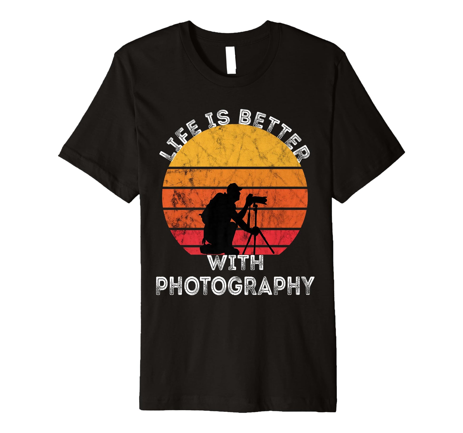 Photographer Camera Lover Sunset T-Shirt - Custom Art Print Men Women - T-Shirt, Sweatshirt, Hoodie