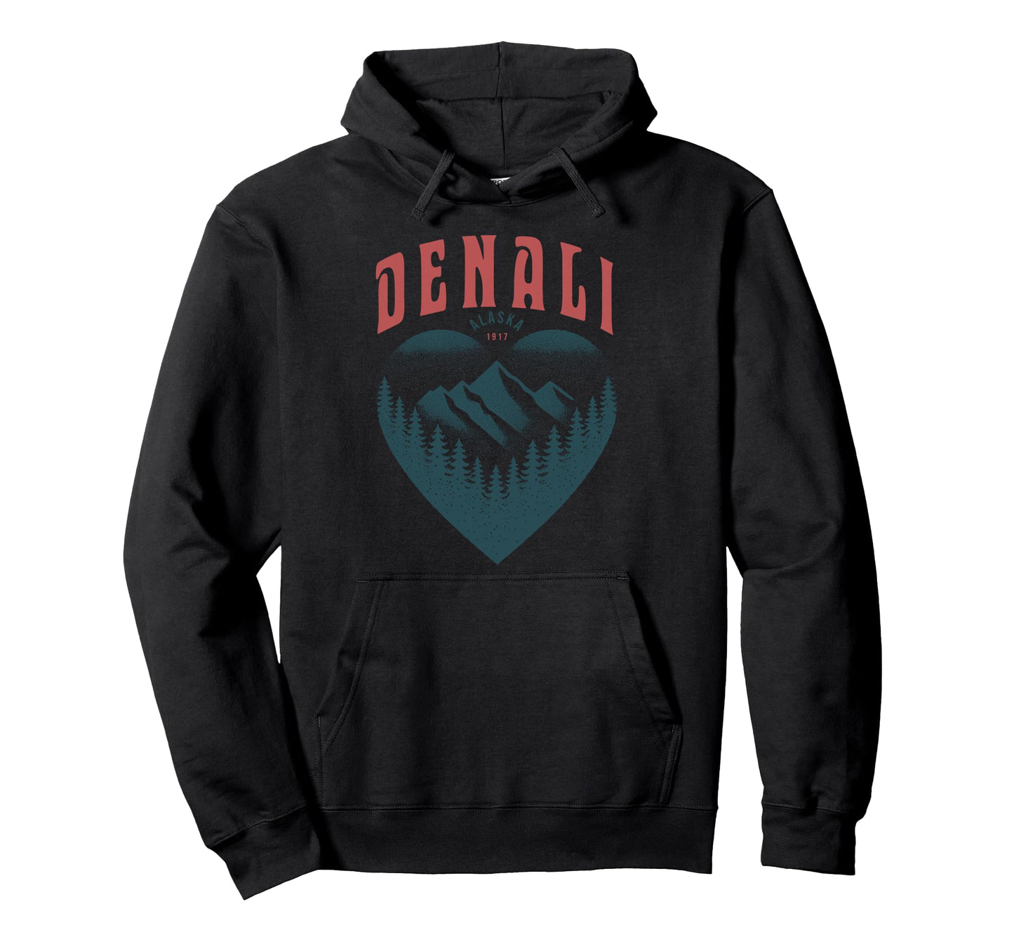 Denali National Park Heart Mountain Hiking Hoodie - Streetwear Style Unisex - T-Shirt, Sweatshirt, Hoodie