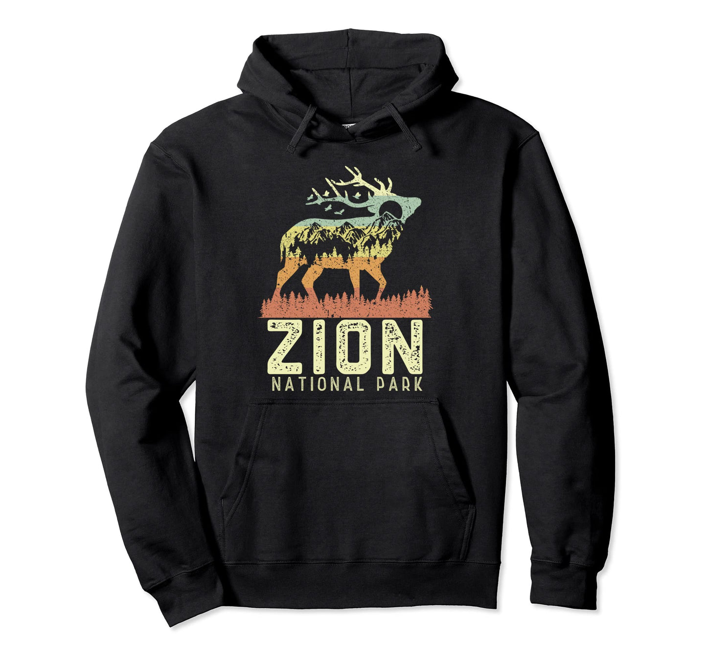 Zion National Park Mountain Elk Gift Hoodie - Graphic Print for Adults - T-Shirt, Sweatshirt, Hoodie