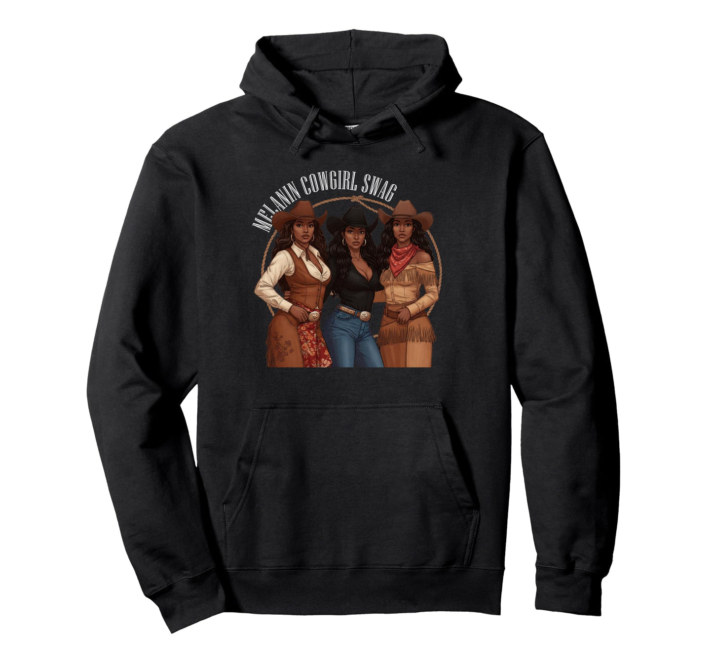 Lets Go Western Country Melanin Hoodie - Aesthetic Graphic Men Women - T-Shirt, Sweatshirt, Hoodie