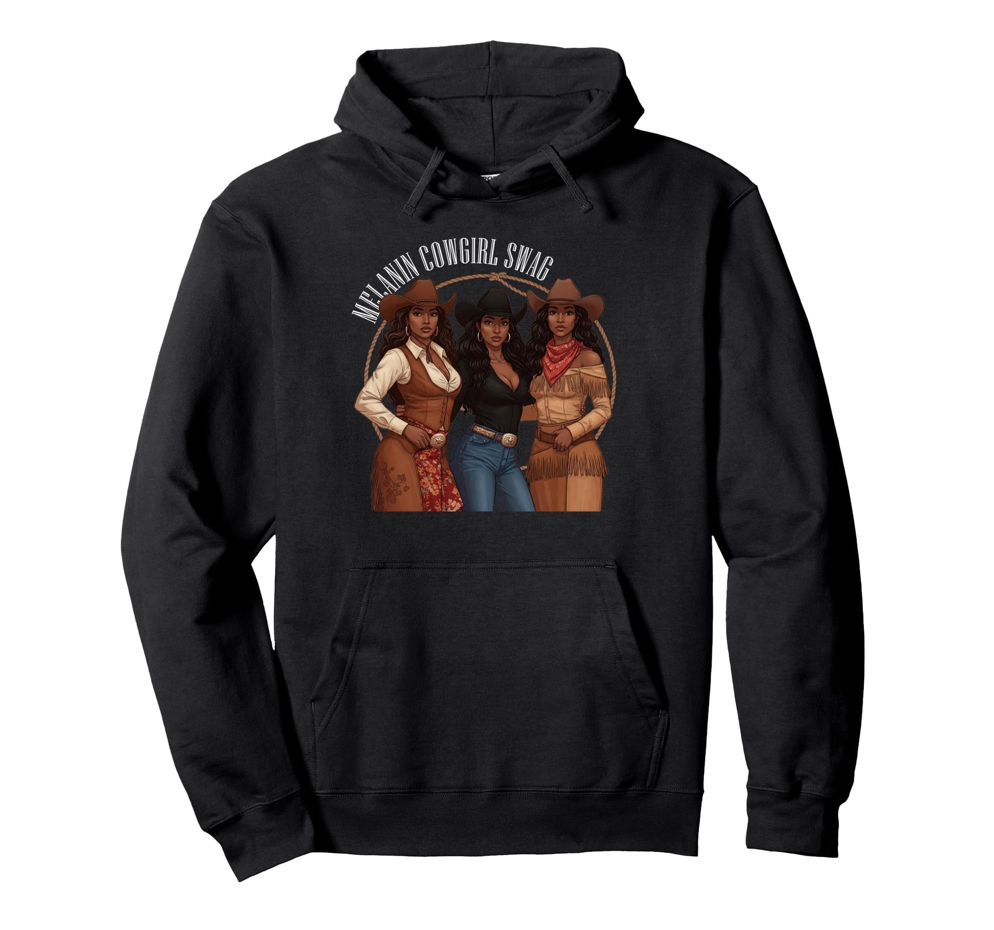Lets Go Western Country Melanin Hoodie - Aesthetic Graphic Men Women - T-Shirt, Sweatshirt, Hoodie