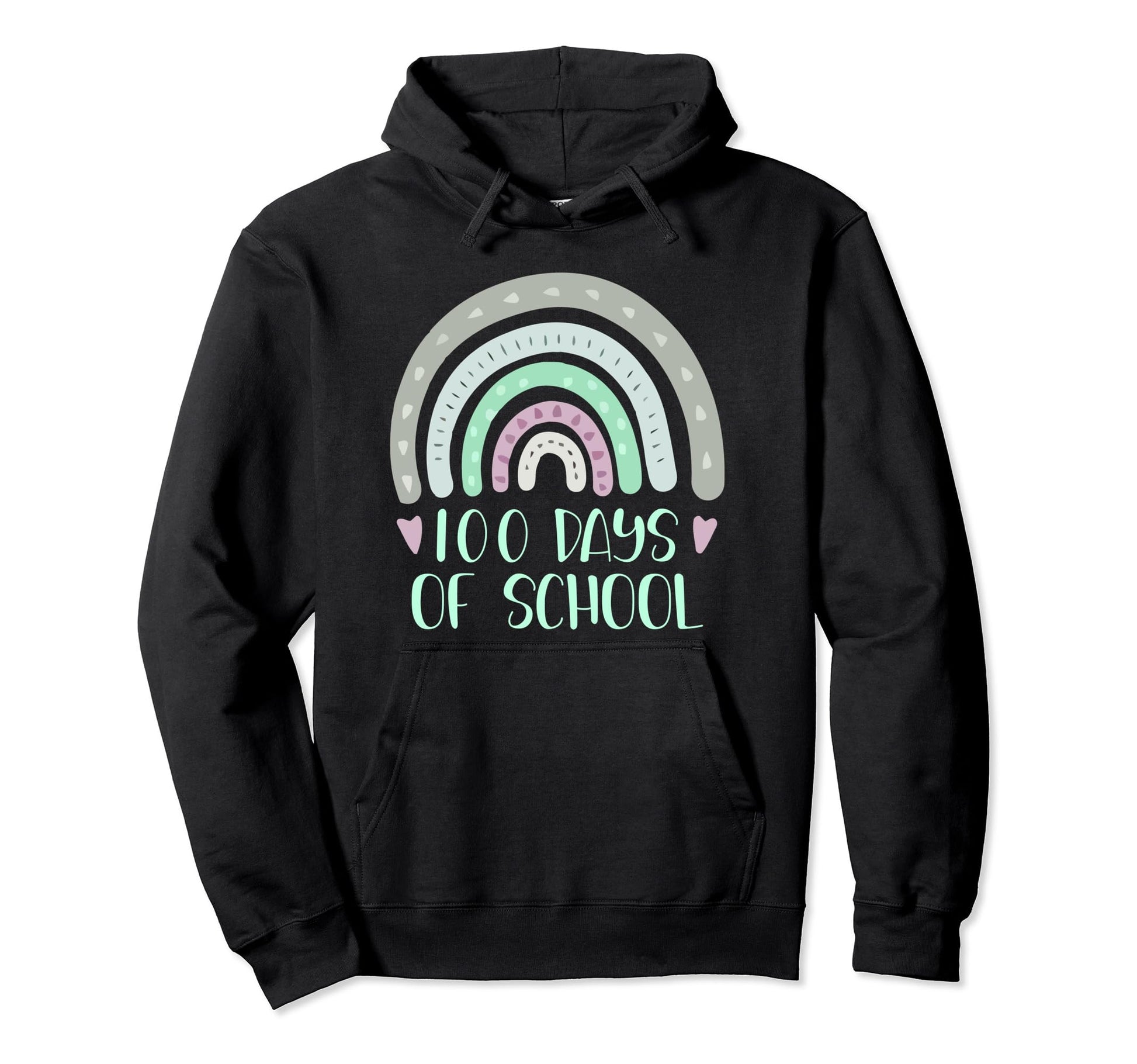 100 Days School Teacher Student Rainbow Hoodie - Trendy Graphic Men Women - T-Shirt, Sweatshirt, Hoodie