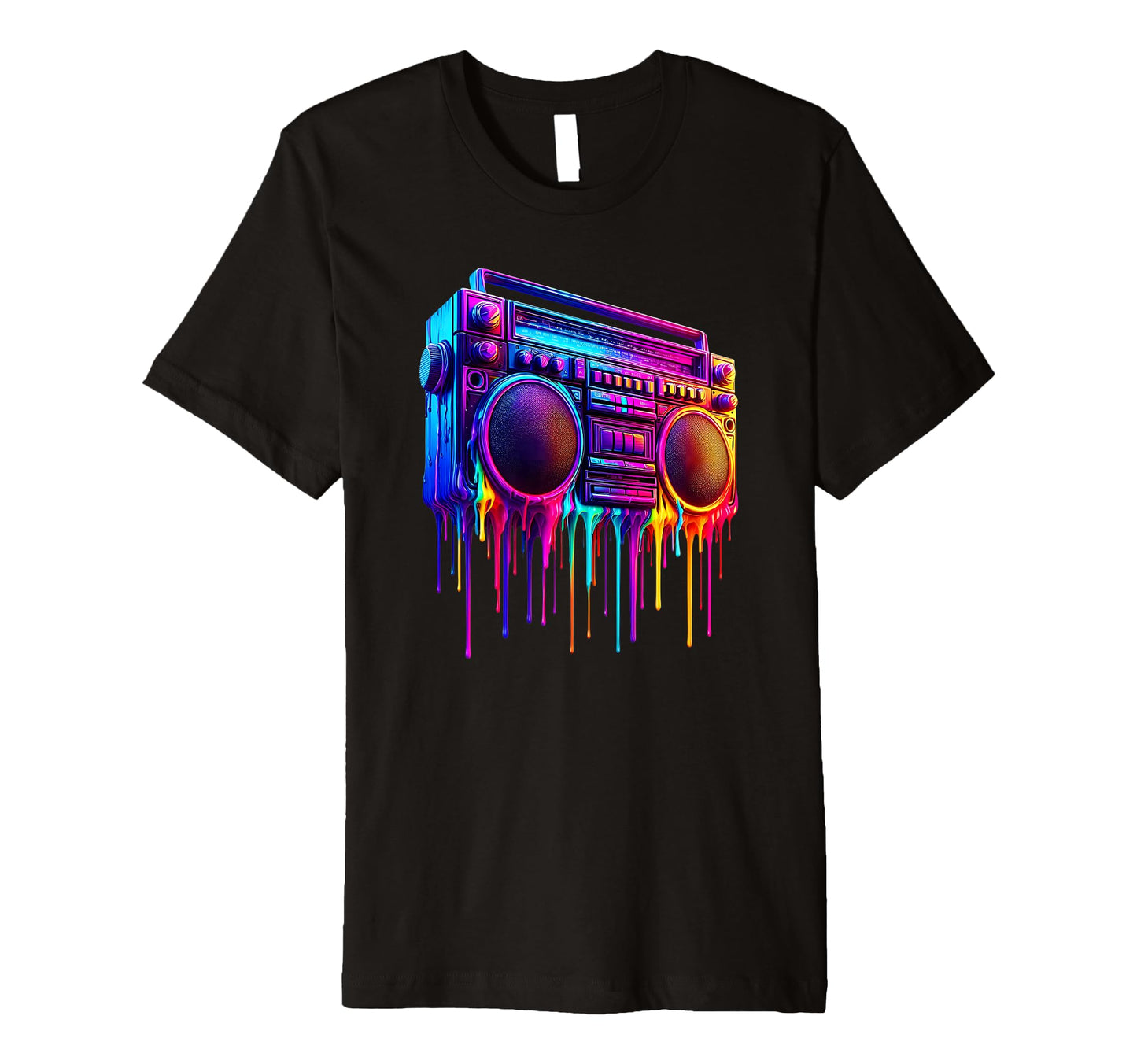 Dripping Paint Boombox Old School 80S T-Shirt - Trendy Graphic Unisex - T-Shirt, Sweatshirt, Hoodie