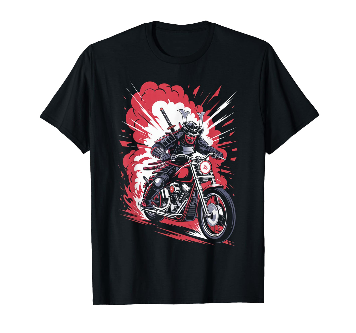 Samurai Biker Riding Motorcycle T-Shirt - Novelty Apparel for Adults - T-Shirt, Sweatshirt, Hoodie