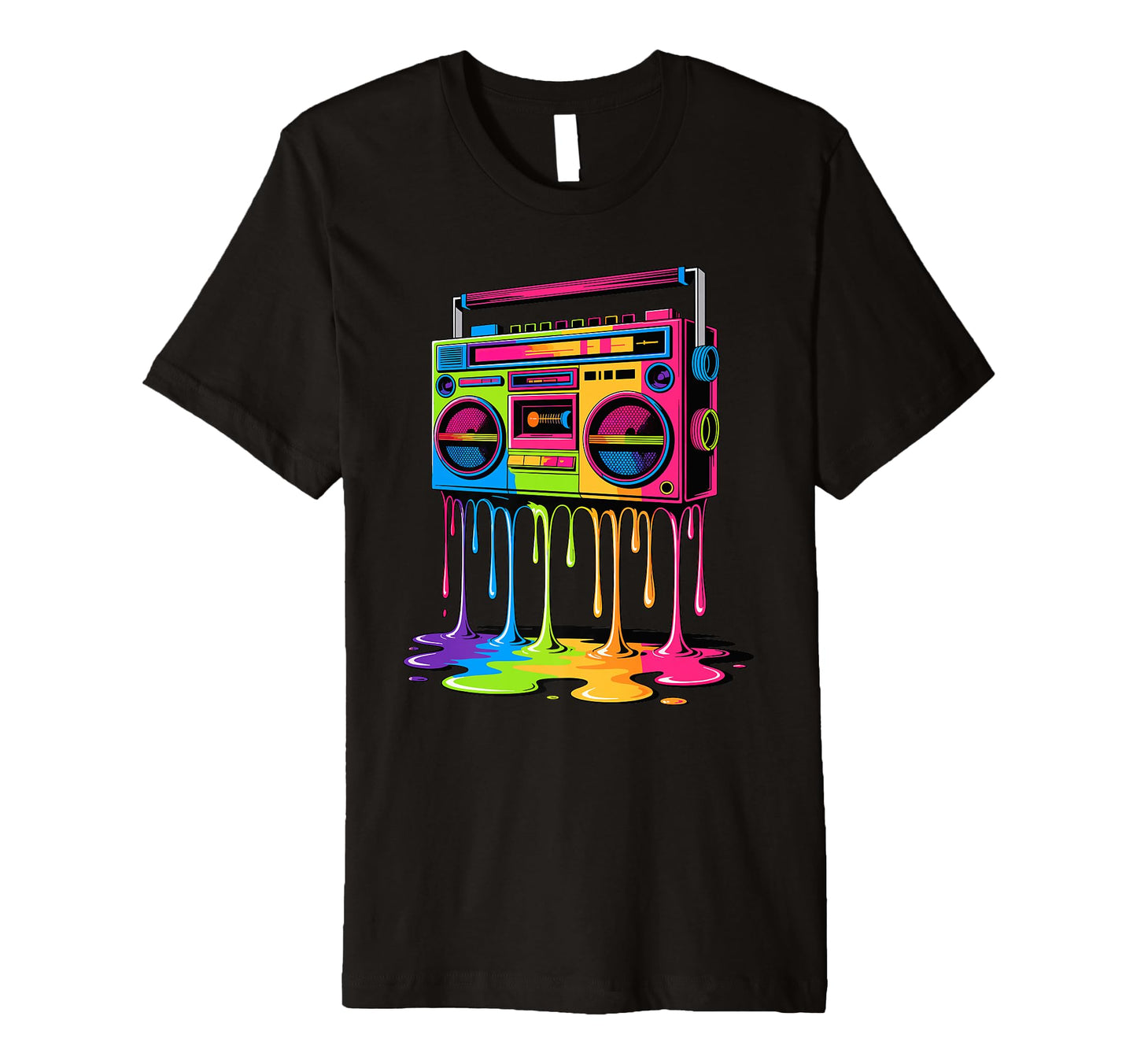 Dripping Paint Boombox Old School 80S T-Shirt - Graphic Print Men Women - T-Shirt, Sweatshirt, Hoodie