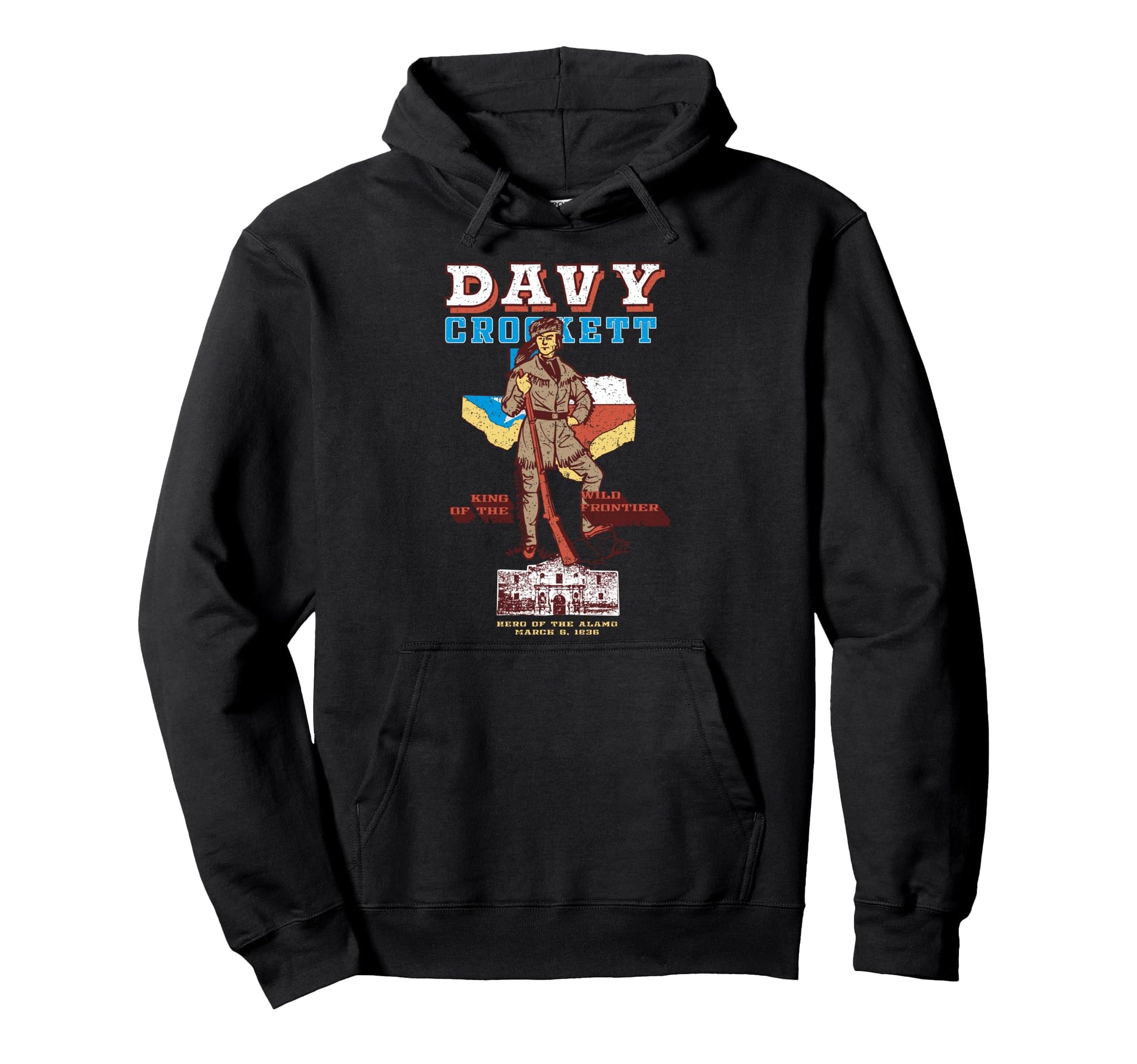 Davy Crockett Texas Alamo Cowboy Hoodie - Aesthetic Graphic Men Women - T-Shirt, Sweatshirt, Hoodie