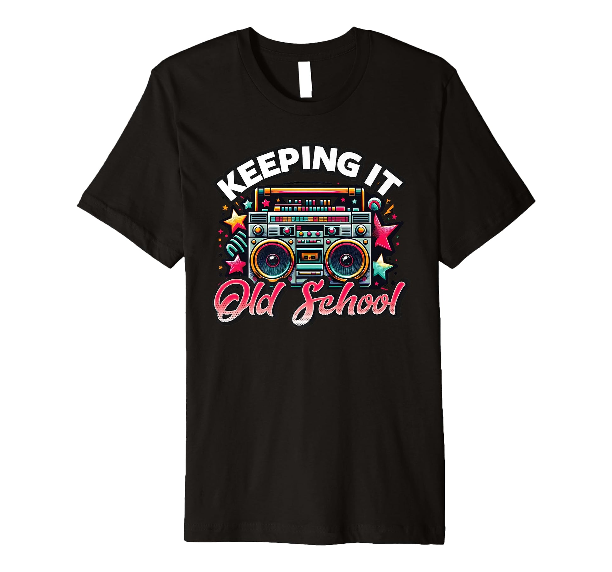 Keeping It Old School 80S Boombox Hip T-Shirt - Trendy Graphic for Adults - T-Shirt, Sweatshirt, Hoodie