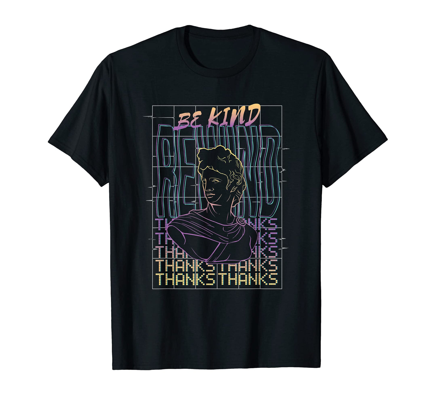Be Kind Rewind Vaporwave Aesthetics Art T-Shirt - Novelty Apparel Unisex - T-Shirt, Sweatshirt, Hoodie