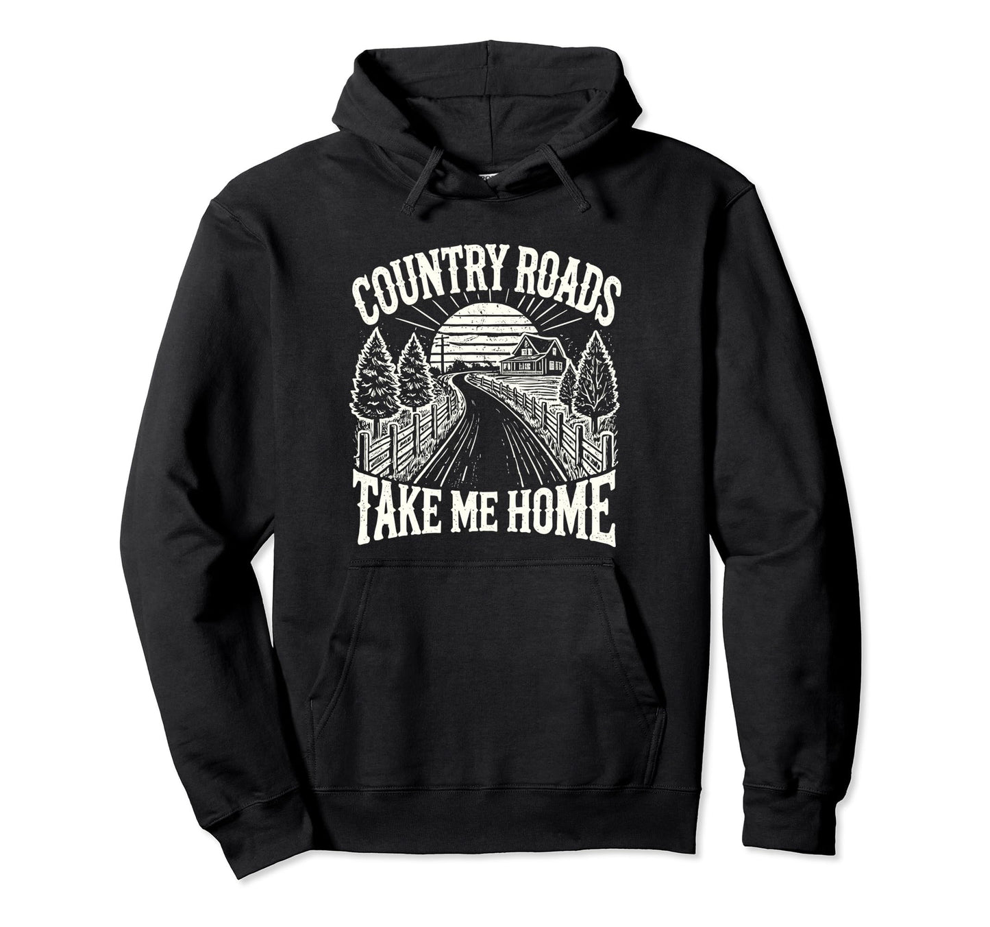 Country Roads Take Me Home Cowboy Hoodie - Novelty Apparel Men Women - T-Shirt, Sweatshirt, Hoodie
