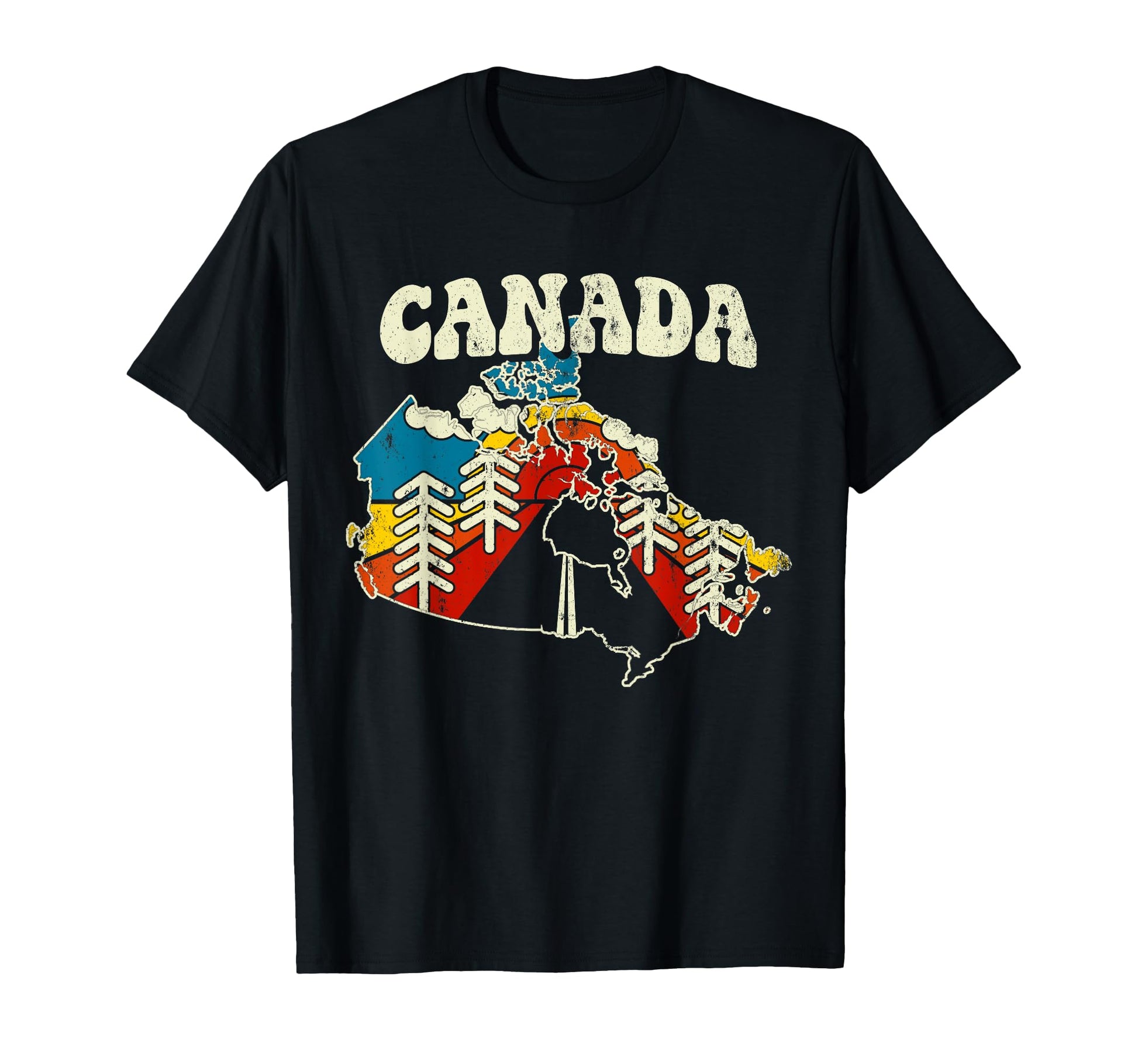 Canada Canadian Country Rainbow 70S T-Shirt - Custom Art Print Men Women - T-Shirt, Sweatshirt, Hoodie