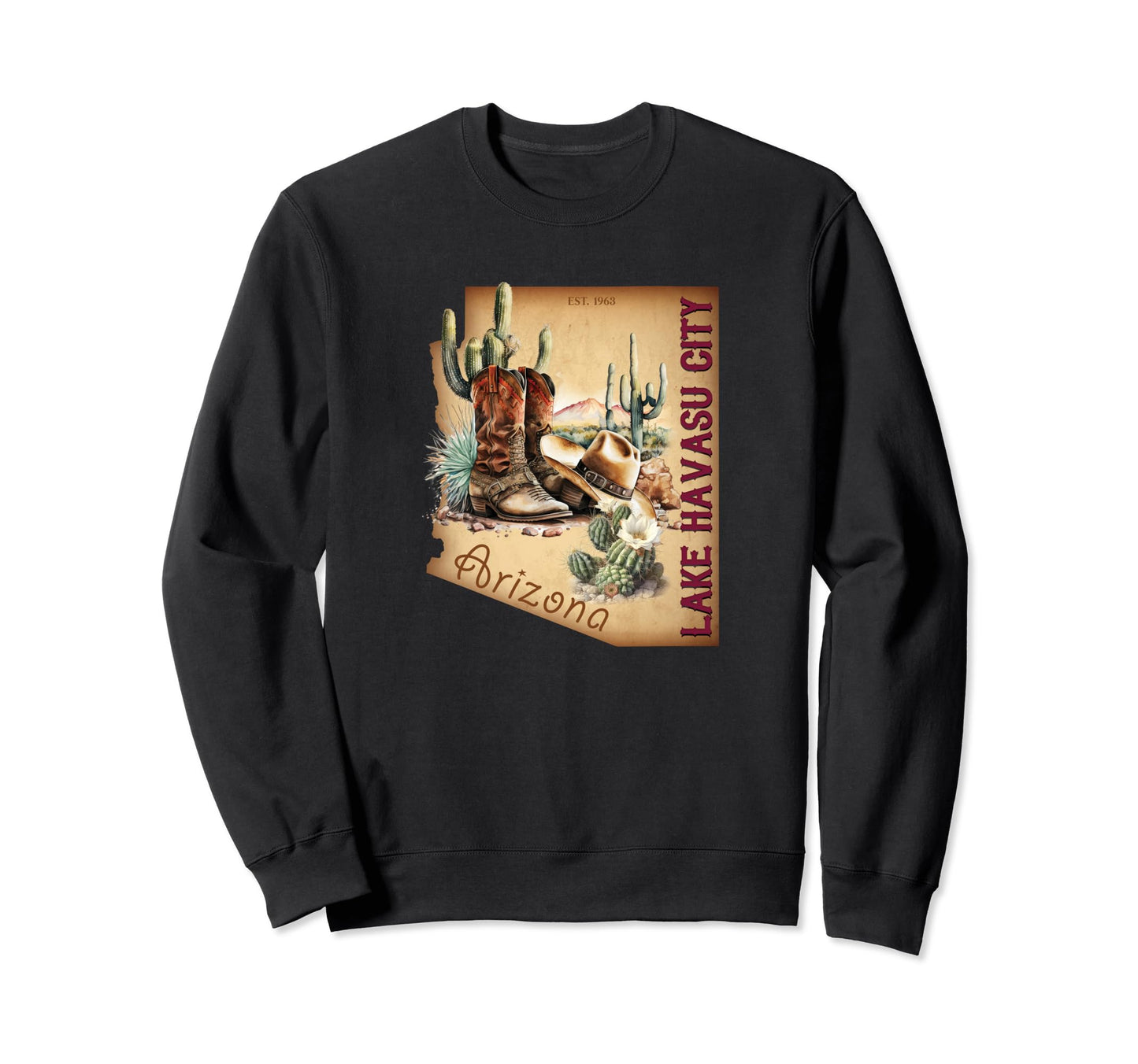 Lake Havasu City Arizona Western Sweatshirt - Casual Everyday Wear Unisex - T-Shirt, Sweatshirt, Hoodie