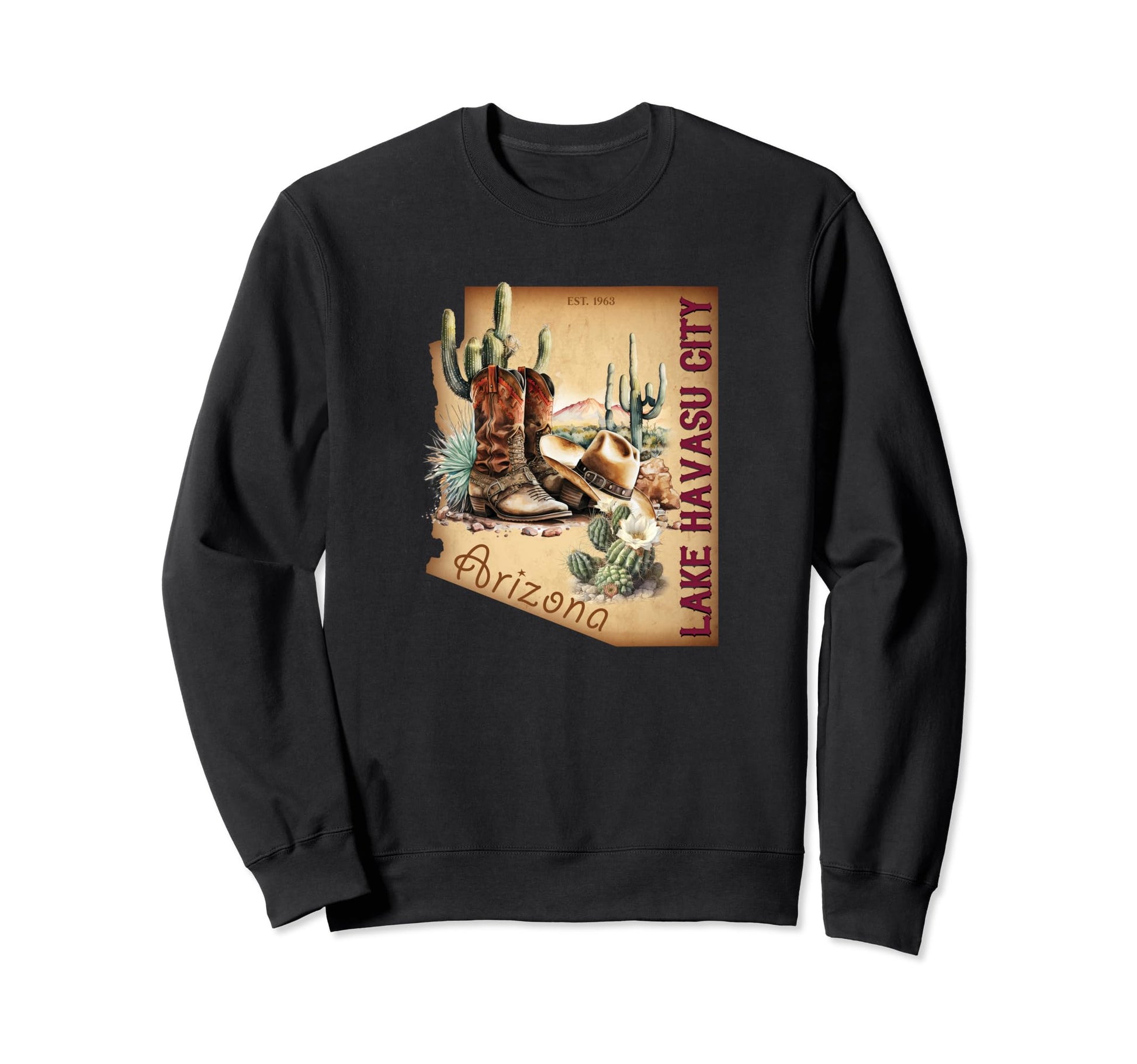 Lake Havasu City Arizona Western Sweatshirt - Casual Everyday Wear Unisex - T-Shirt, Sweatshirt, Hoodie