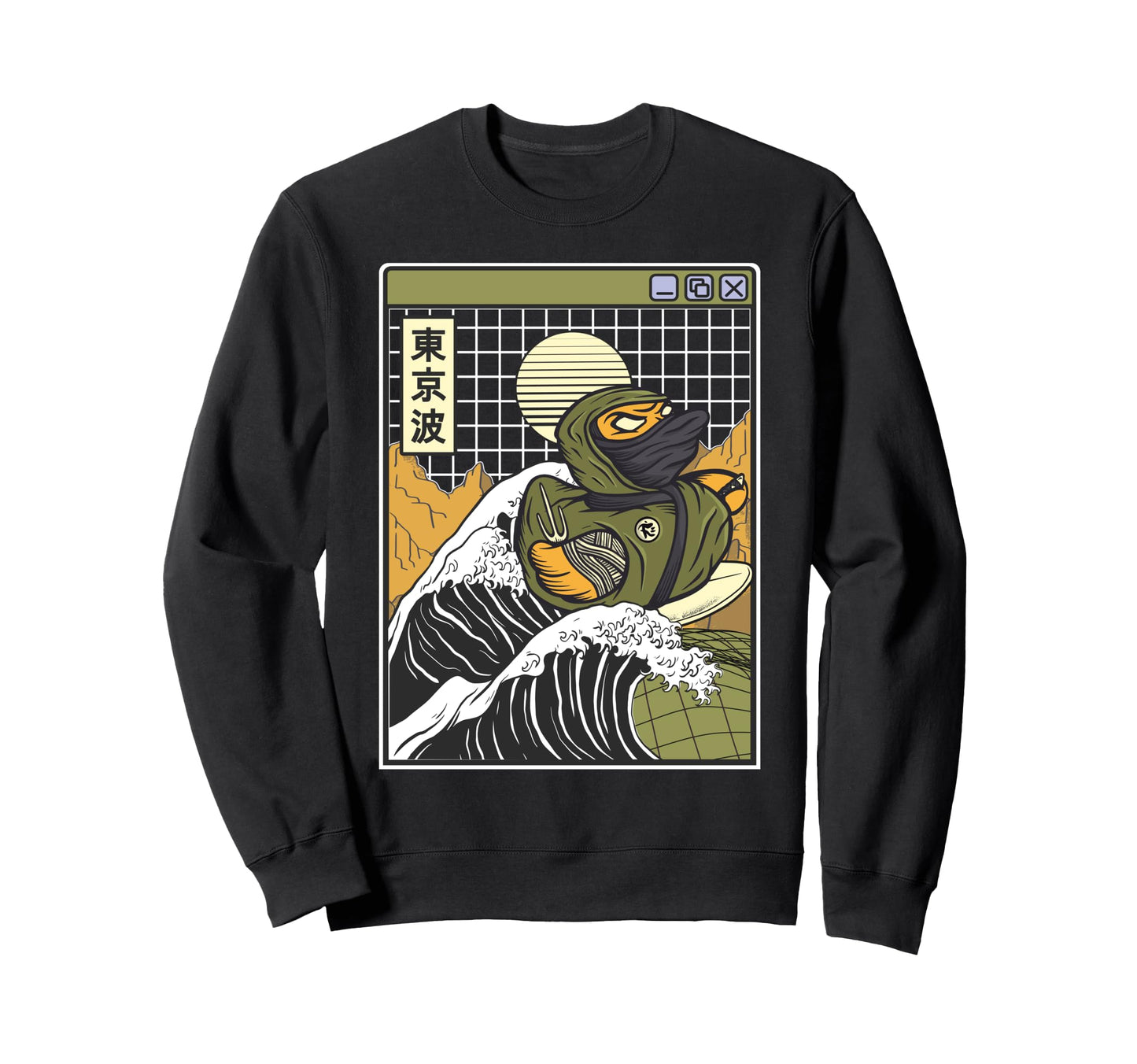 Ninja Rubber Duck Surfing Kanagawa Sweatshirt - Unique Graphic Men Women - T-Shirt, Sweatshirt, Hoodie