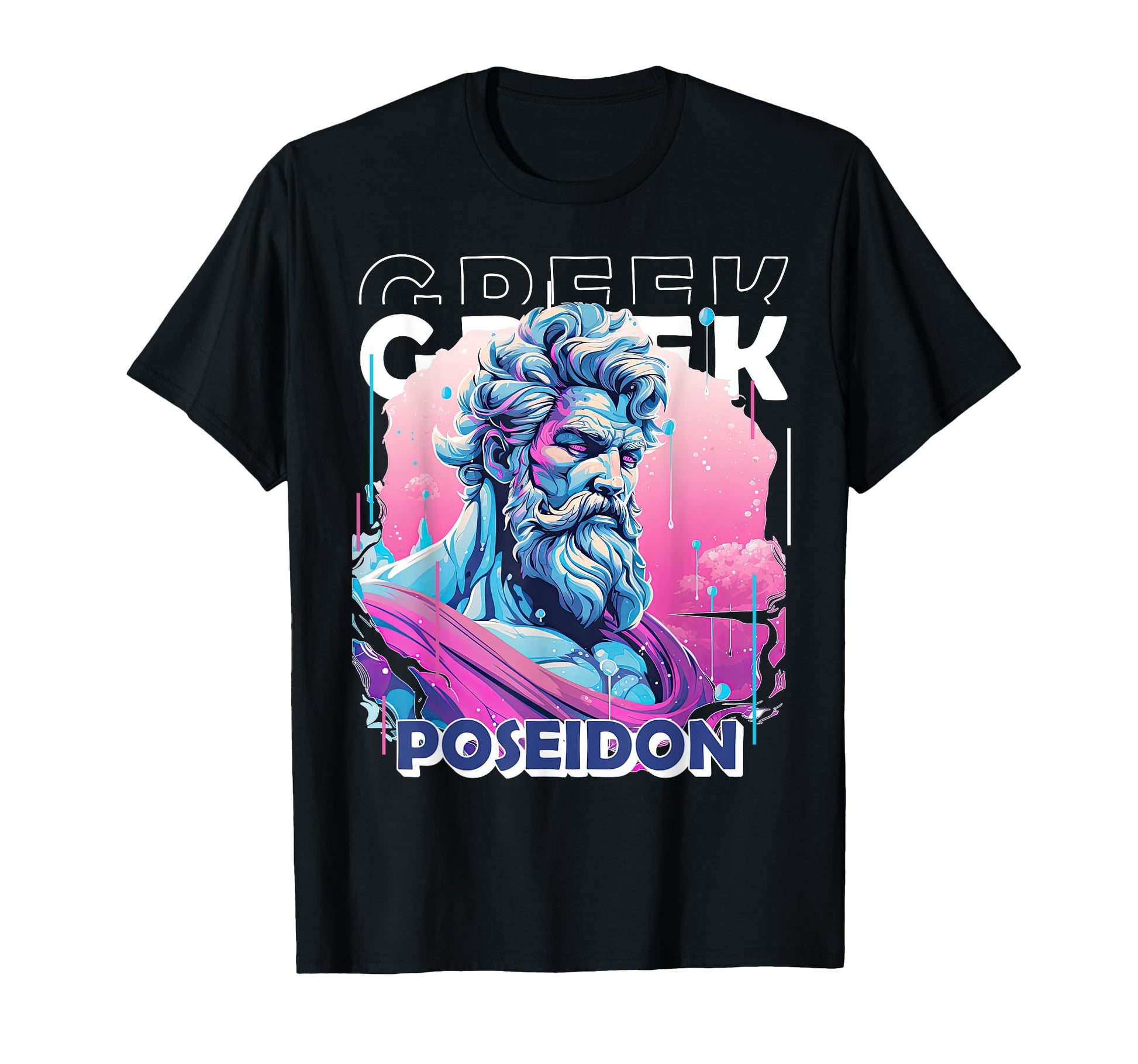 Poseidon Greek God Mythology Aesthetic T-Shirt - Graphic Print Men Women - T-Shirt, Sweatshirt, Hoodie