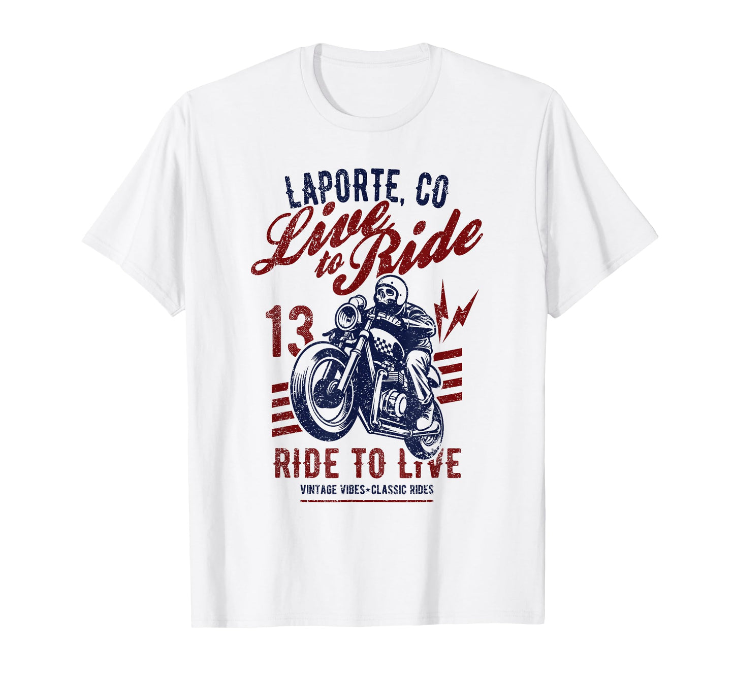 Laporte Colorado Motorcycle Skull Rider T-Shirt - Trendy Graphic Men Women - T-Shirt, Sweatshirt, Hoodie
