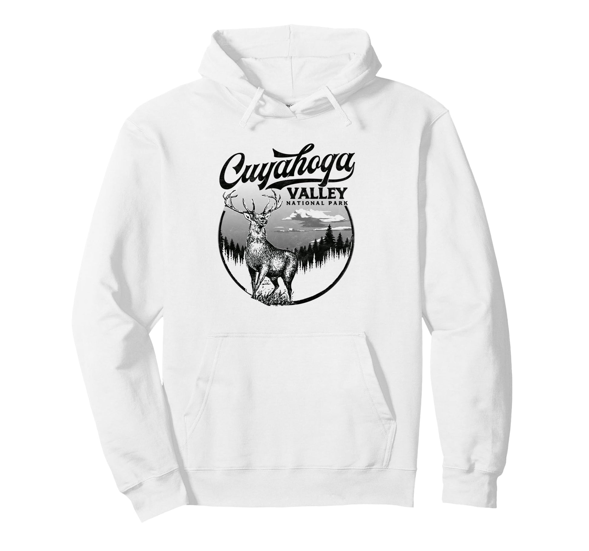 Cuyahoga Valley National Park Stag Hoodie - Novelty Apparel for Adults - T-Shirt, Sweatshirt, Hoodie
