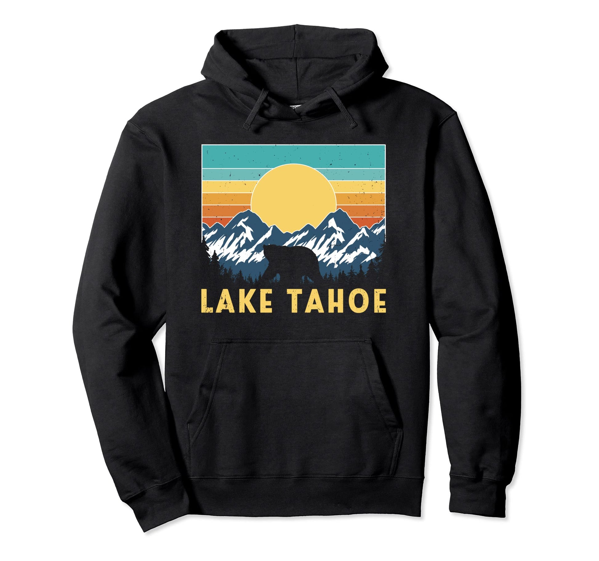 Lake Tahoe National Mountain Sunset Hoodie - Custom Art Print Men Women - T-Shirt, Sweatshirt, Hoodie