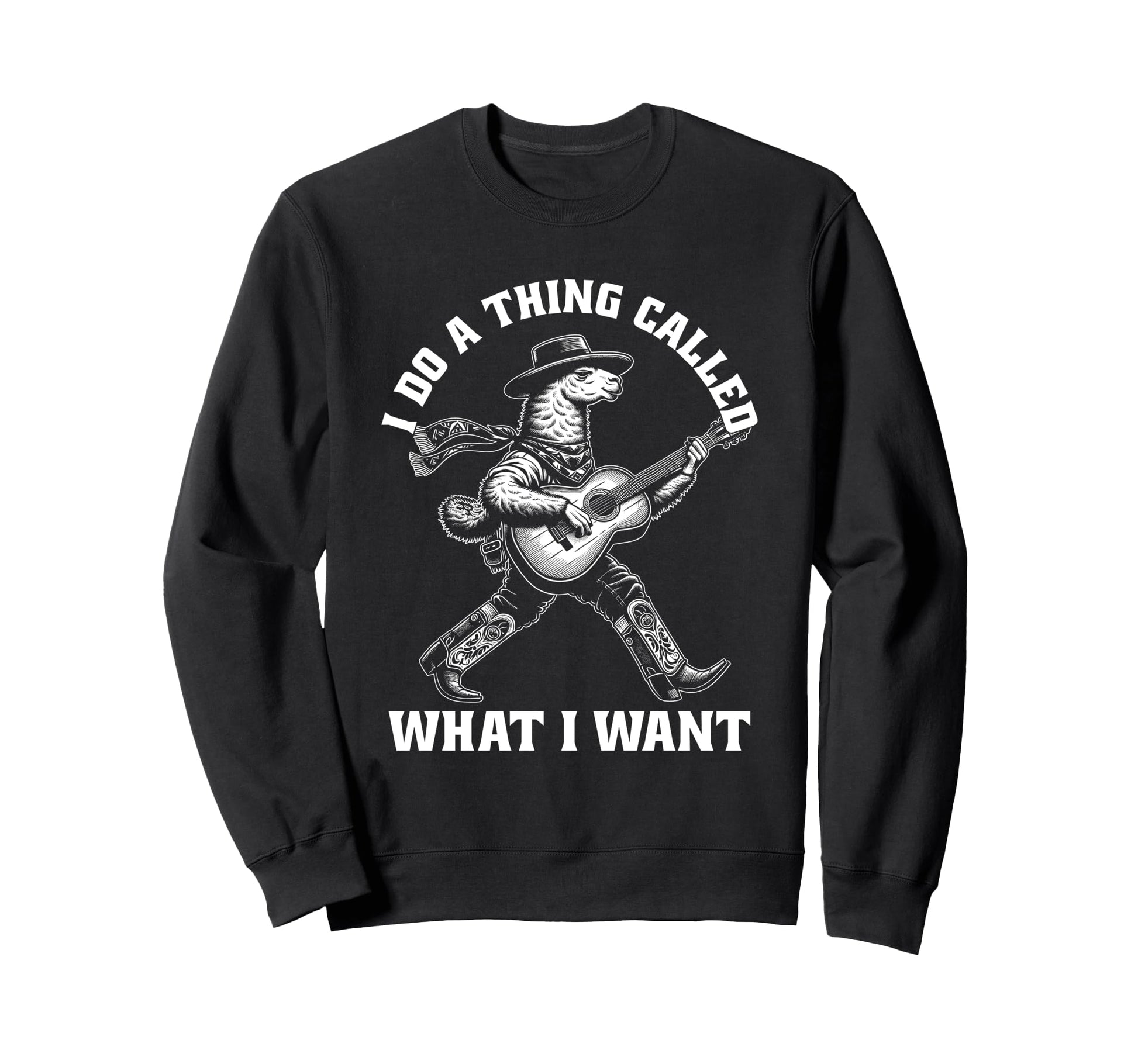Cowboy Llama Guitar Funny Western Sweatshirt - Trendy Graphic for Adults - T-Shirt, Sweatshirt, Hoodie
