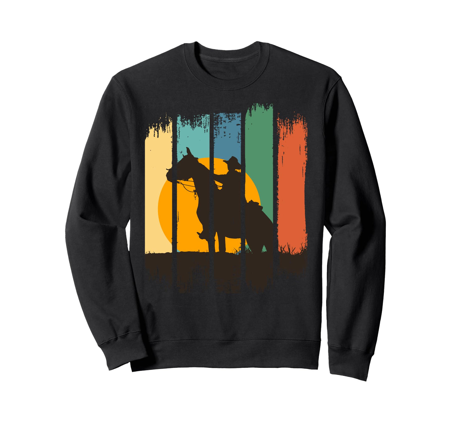 Cowboy Horse Riding Western Sunset Sweatshirt - Streetwear Style Men Women - T-Shirt, Sweatshirt, Hoodie