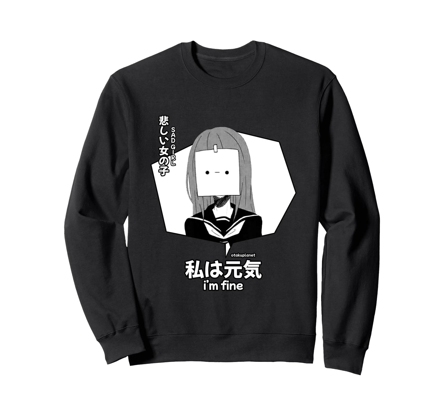 Japan Sad Anime Anime Meme Vaporwave Sweatshirt - Graphic Print Unisex - T-Shirt, Sweatshirt, Hoodie
