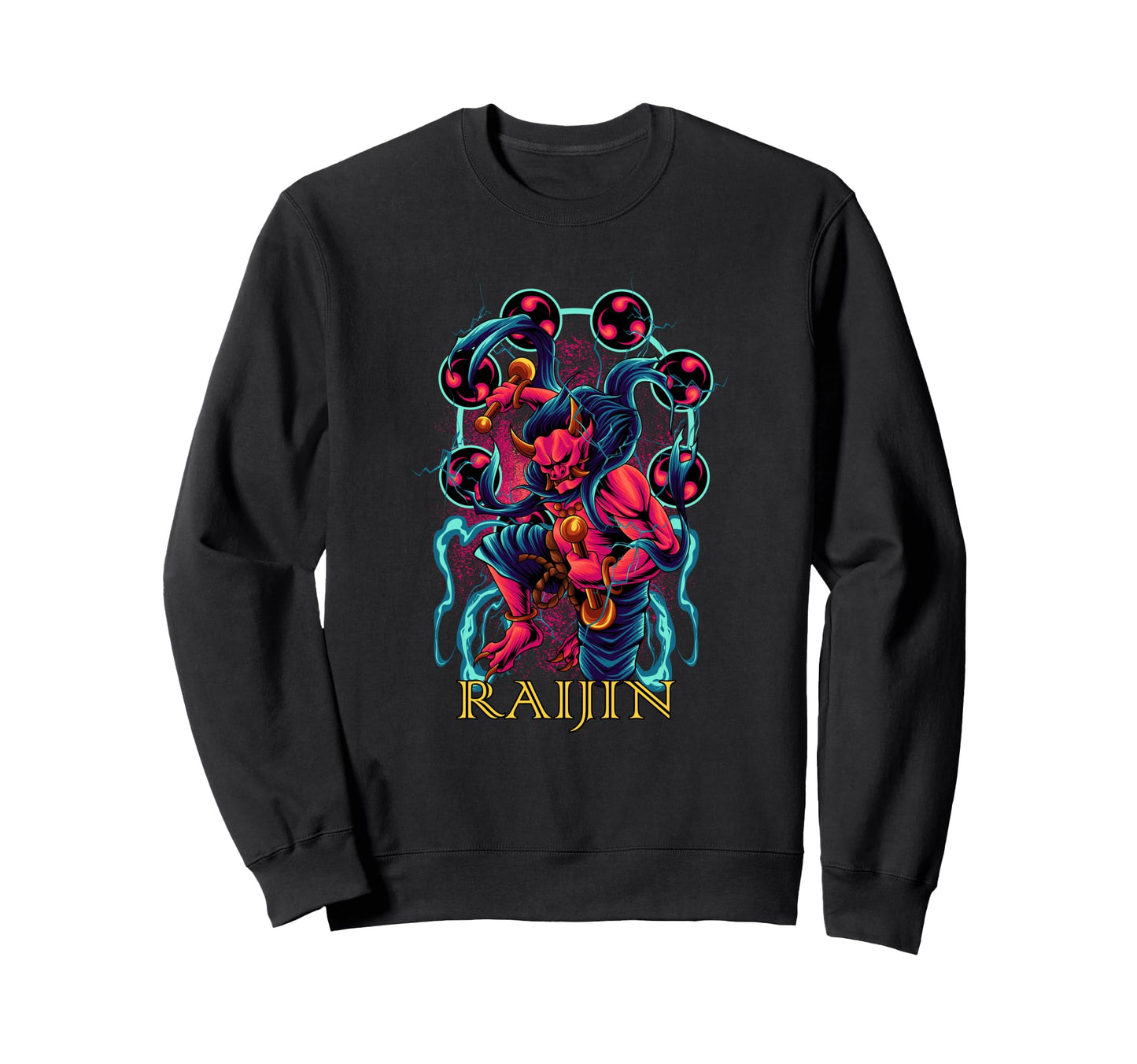 Raijin Oni Demon Japan Aesthetic Sweatshirt - Fun Novelty Design Unisex - T-Shirt, Sweatshirt, Hoodie