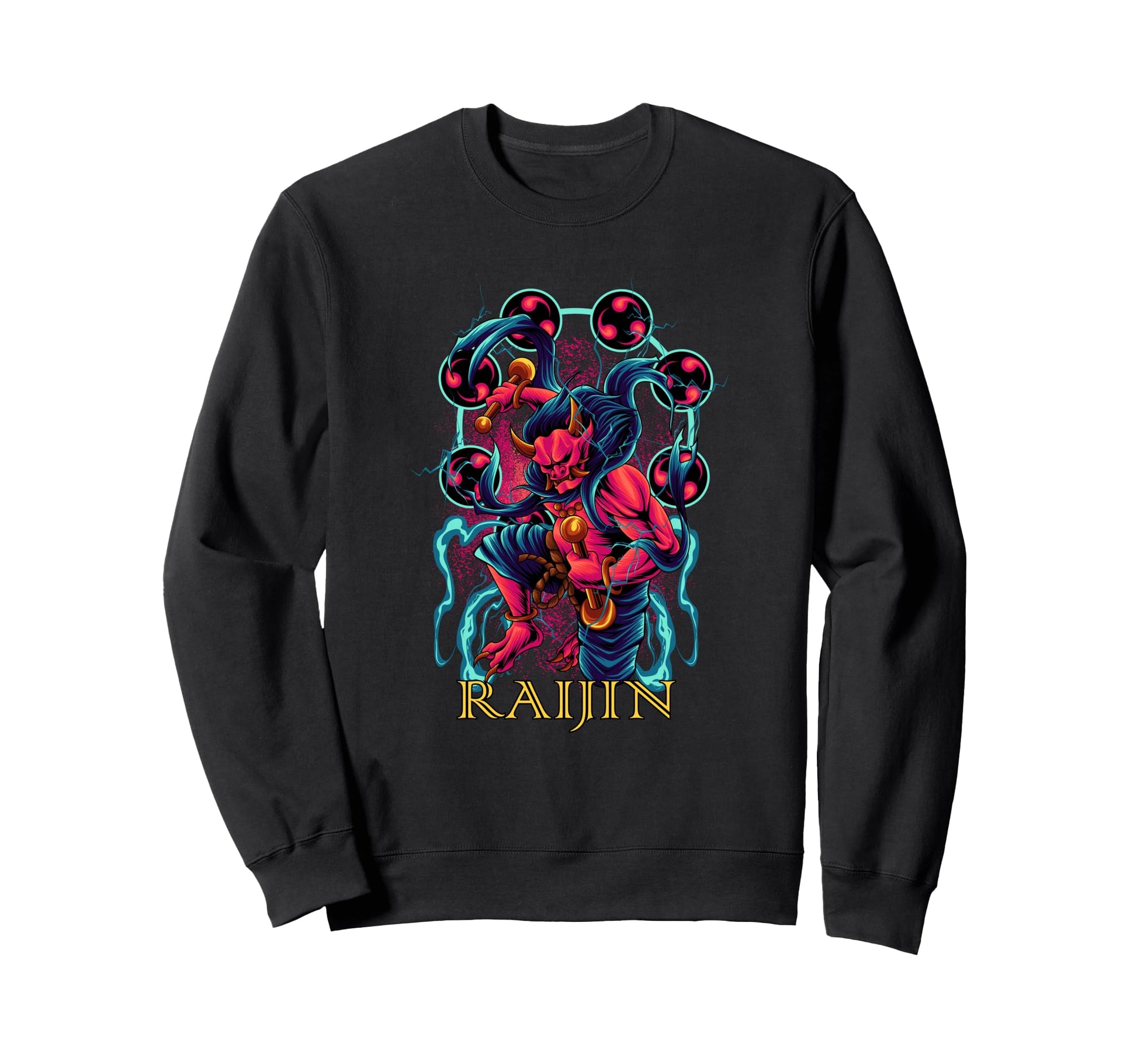 Raijin Oni Demon Japan Aesthetic Sweatshirt - Fun Novelty Design Unisex - T-Shirt, Sweatshirt, Hoodie
