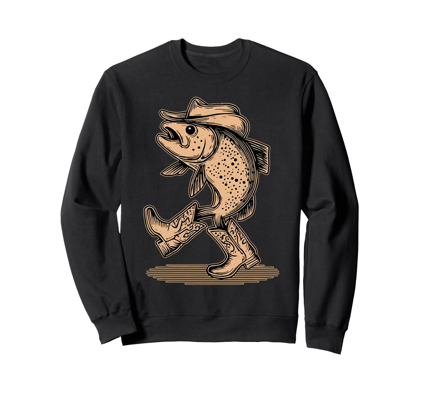 Fish Wearing Cowboy Hat Cowgirl Sweatshirt - Trendy Graphic for Adults - T-Shirt, Sweatshirt, Hoodie
