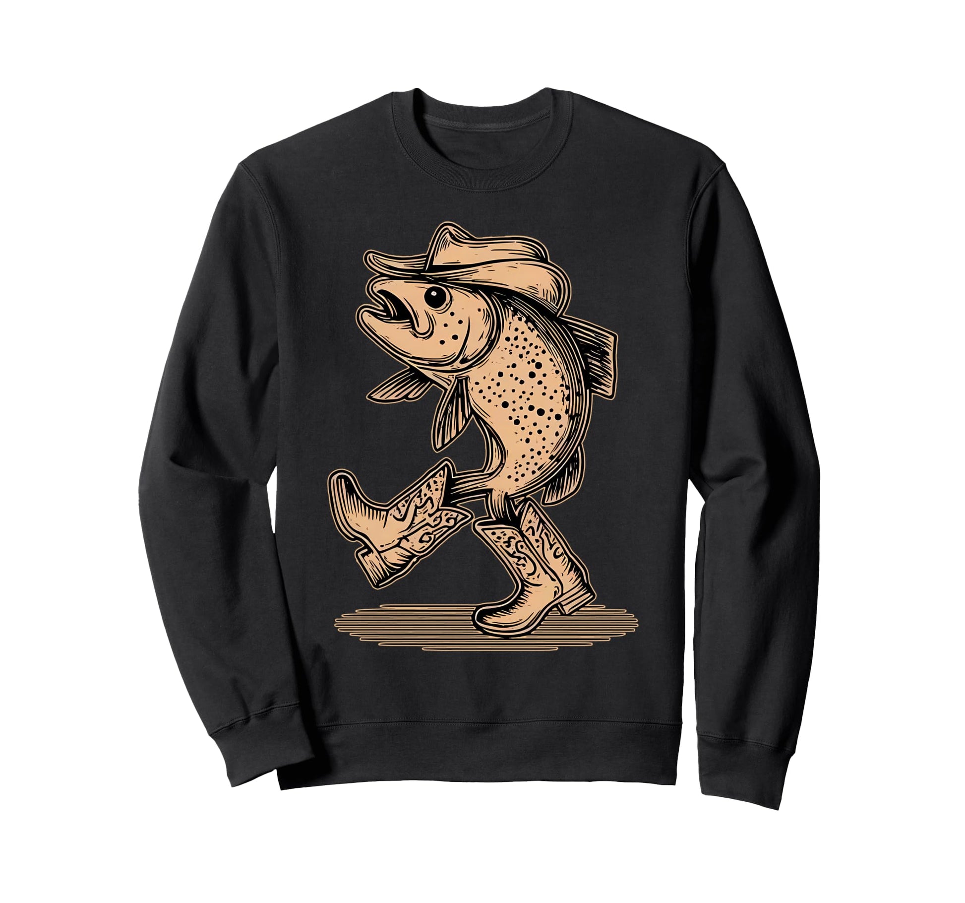 Fish Wearing Cowboy Hat Cowgirl Sweatshirt - Trendy Graphic for Adults - T-Shirt, Sweatshirt, Hoodie