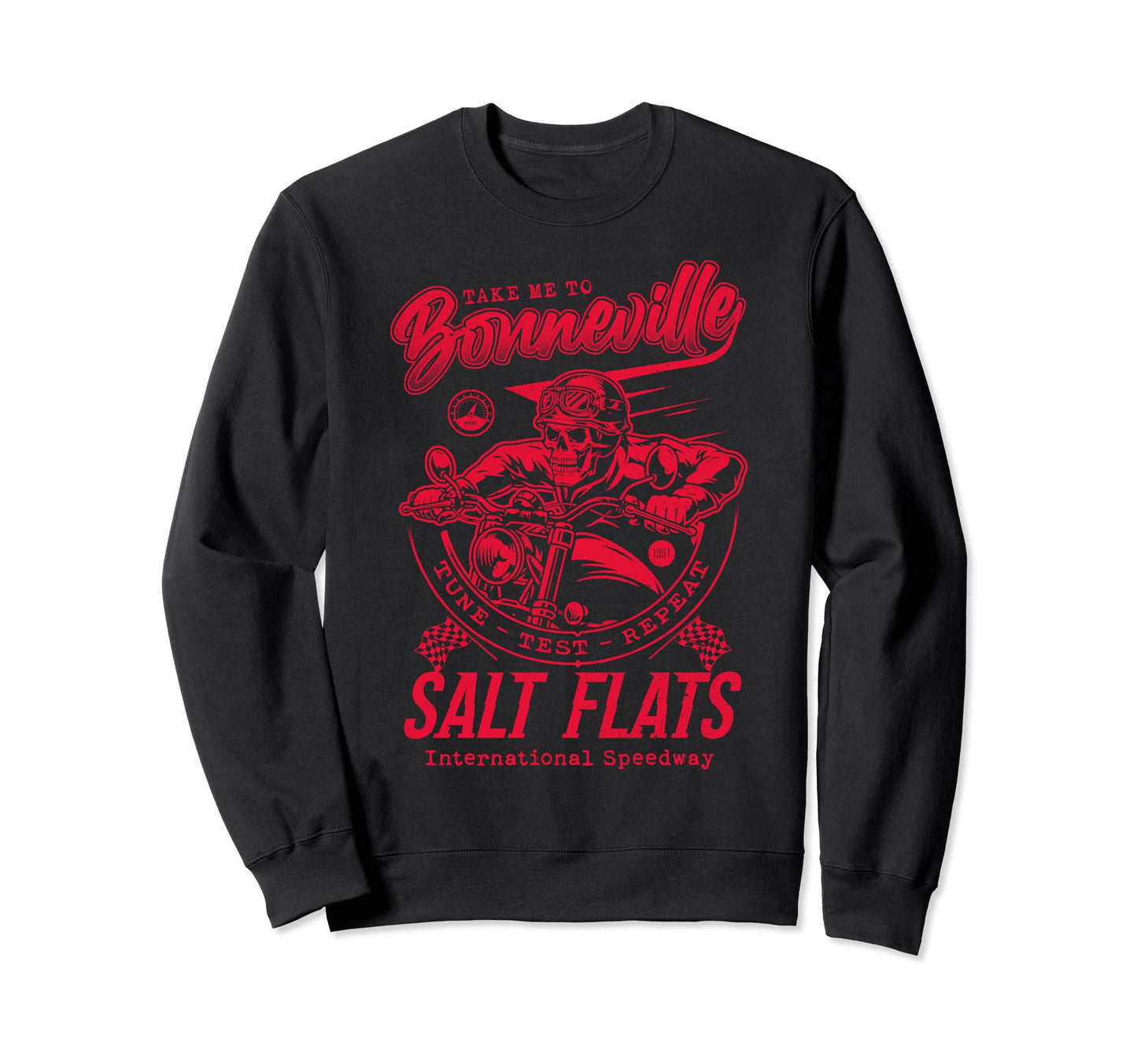Bonneville Salt Flats Motorcycle Sweatshirt - Fun Novelty Design Men Women - T-Shirt, Sweatshirt, Hoodie