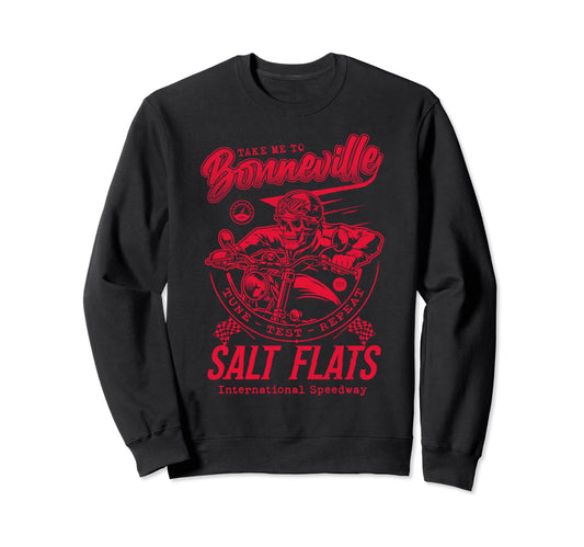 Bonneville Salt Flats Motorcycle Sweatshirt - Fun Novelty Design Men Women - T-Shirt, Sweatshirt, Hoodie