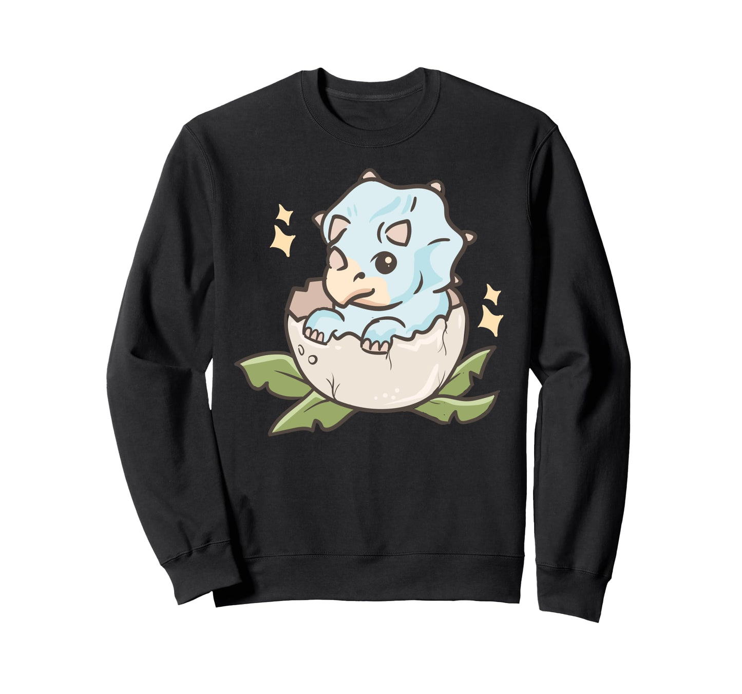 Kawaii Anime Dinosaur Triceratops Sweatshirt - Minimalist Print Men Women - T-Shirt, Sweatshirt, Hoodie