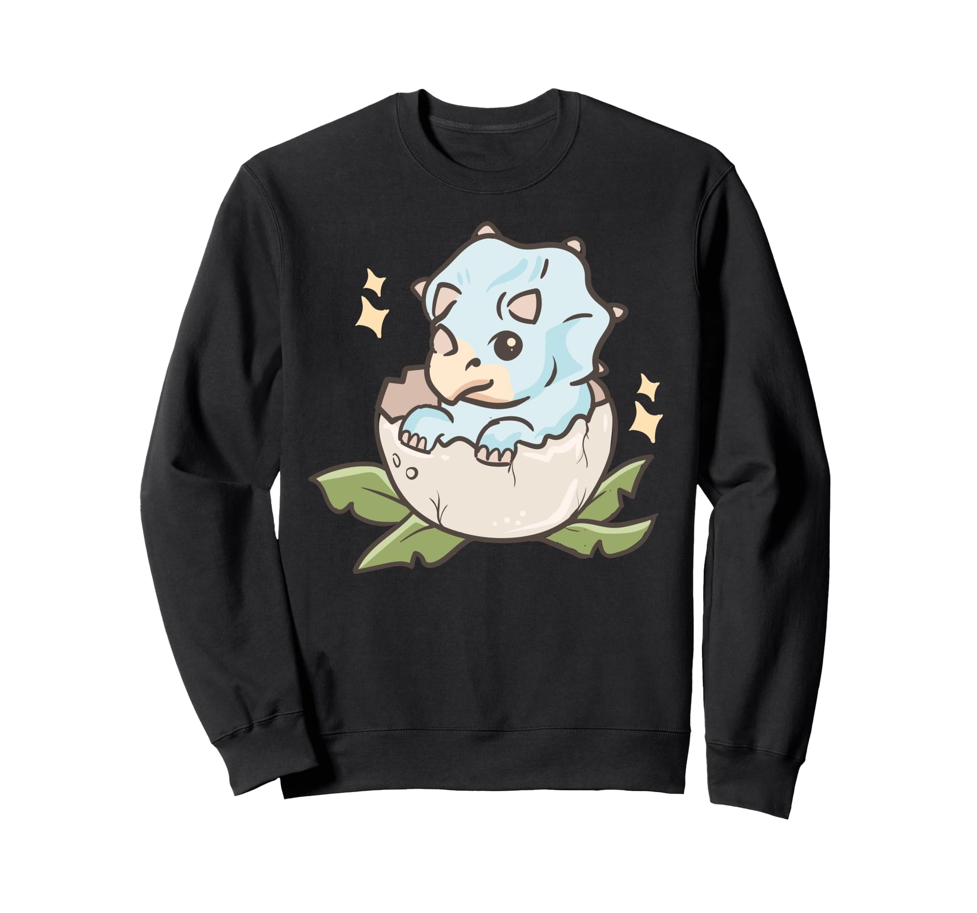 Kawaii Anime Dinosaur Triceratops Sweatshirt - Minimalist Print Men Women - T-Shirt, Sweatshirt, Hoodie