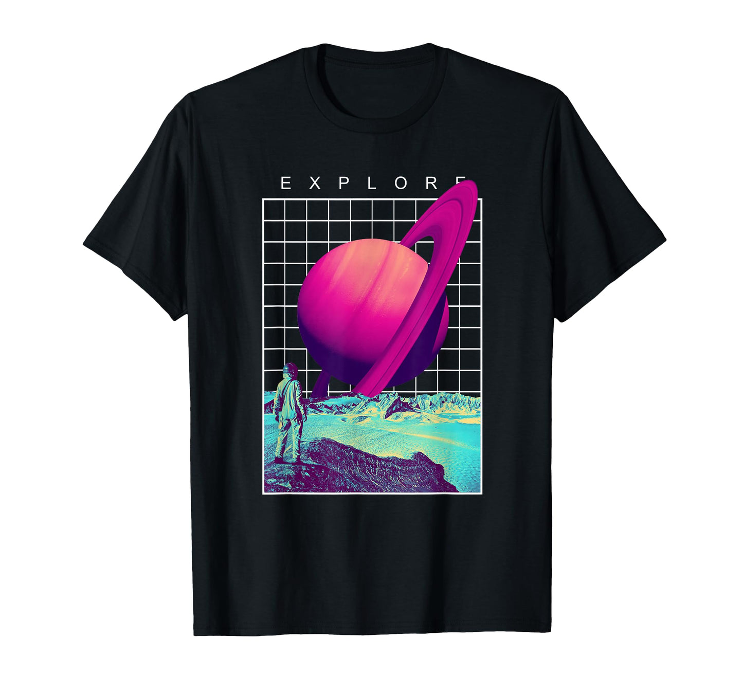 Explore Futuristic Space Travel Vaporwave T-Shirt - Trendy Graphic Unisex - T-Shirt, Sweatshirt, Hoodie