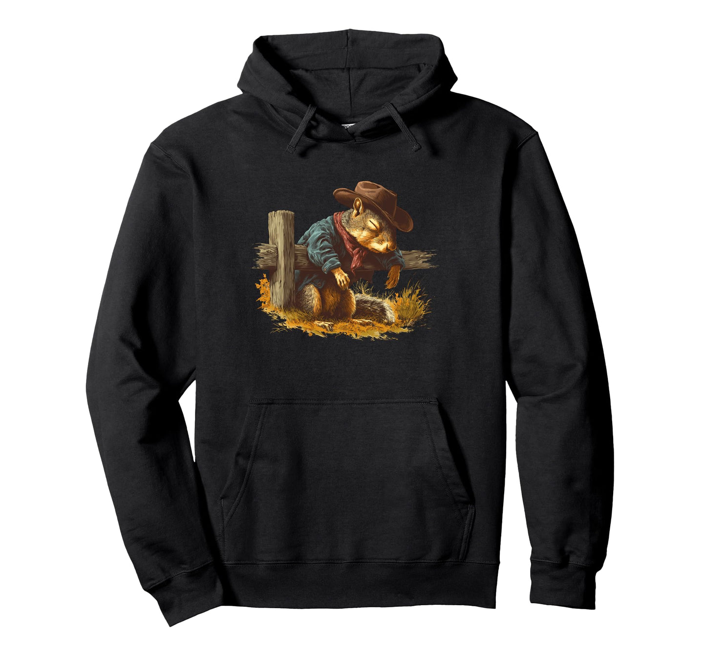 Squirrel Cowboy Rodeo Cowgirl Hoodie - Fun Novelty Design Men Women - T-Shirt, Sweatshirt, Hoodie