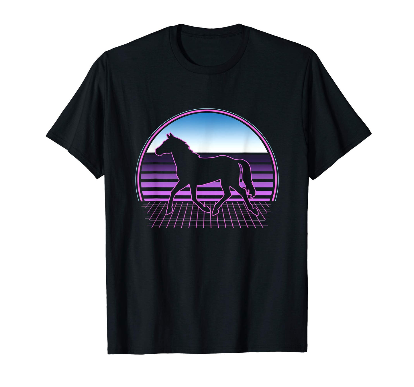 Horse Riding 80S Vaporwave Aesthetic T-Shirt - Streetwear Style for Adults - T-Shirt, Sweatshirt, Hoodie