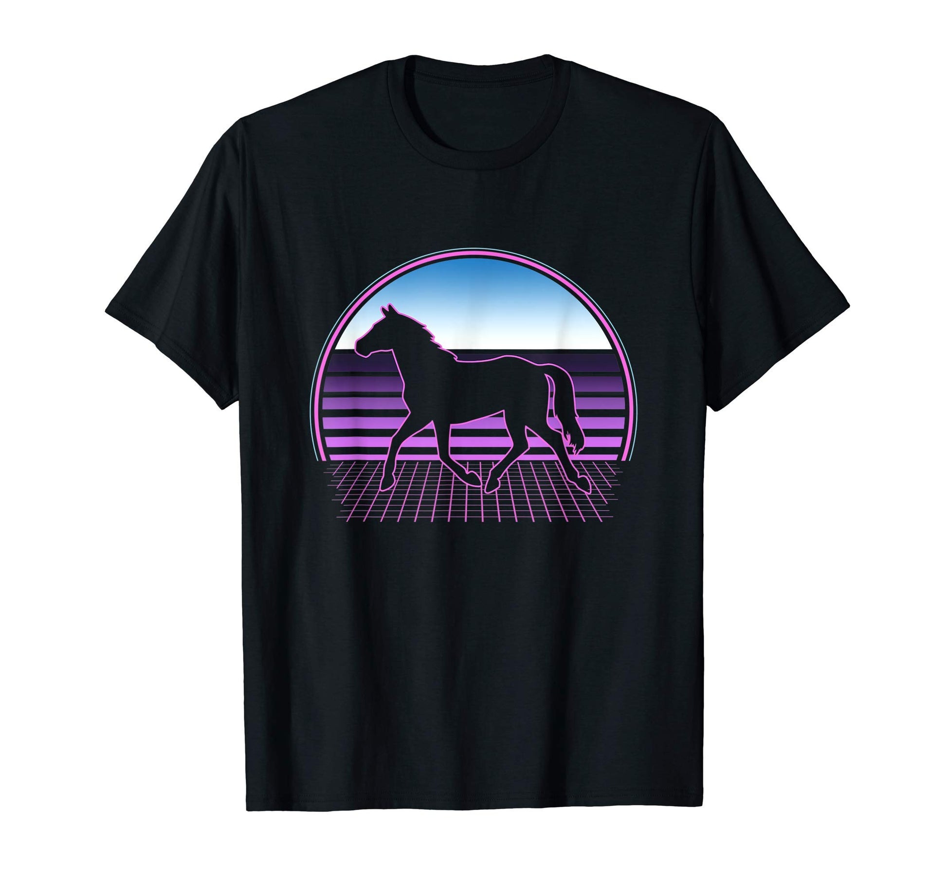 Horse Riding 80S Vaporwave Aesthetic T-Shirt - Streetwear Style for Adults - T-Shirt, Sweatshirt, Hoodie