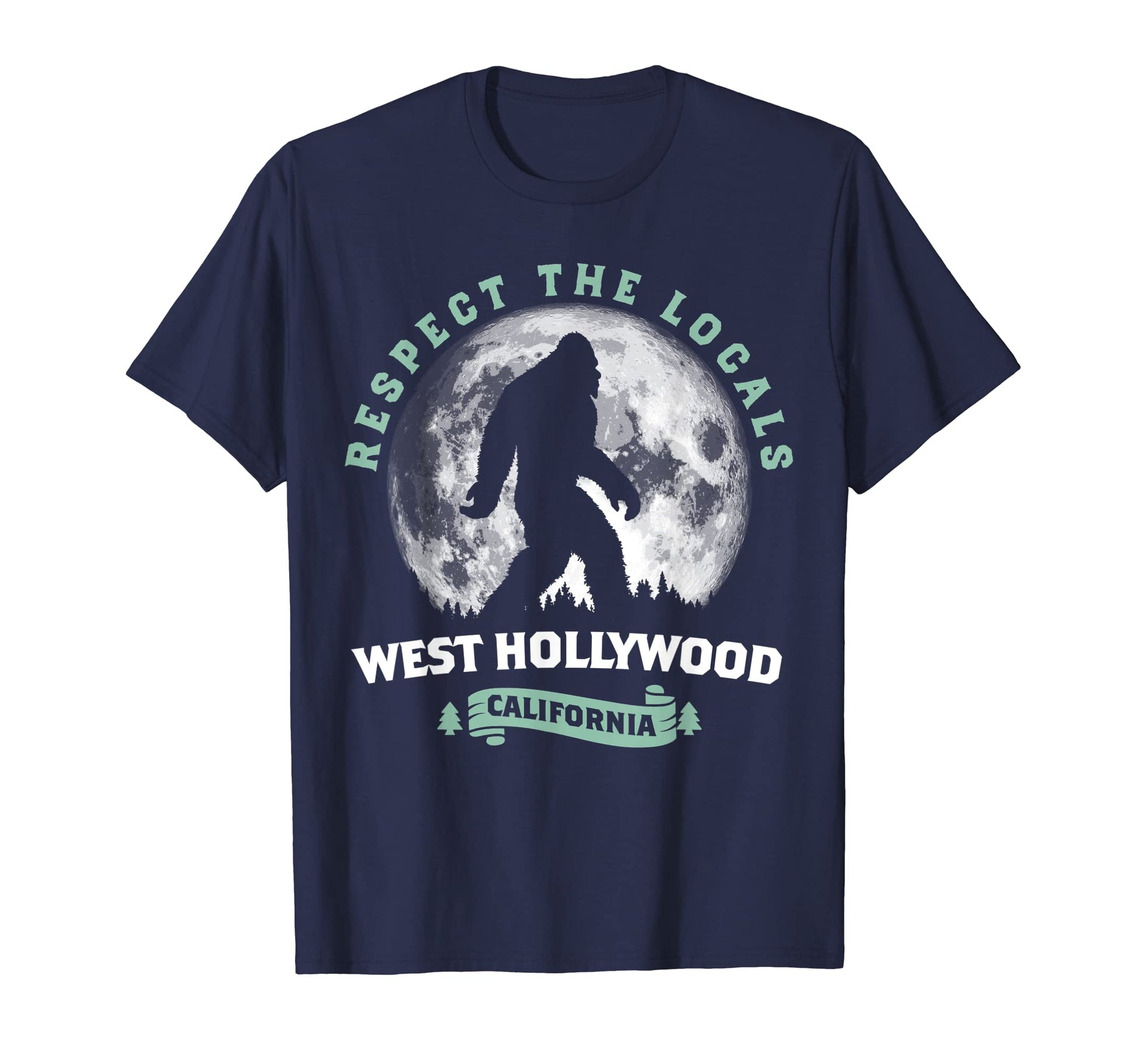 West Hollywood California Bigfoot Night T-Shirt - Trendy Graphic Unisex - T-Shirt, Sweatshirt, Hoodie