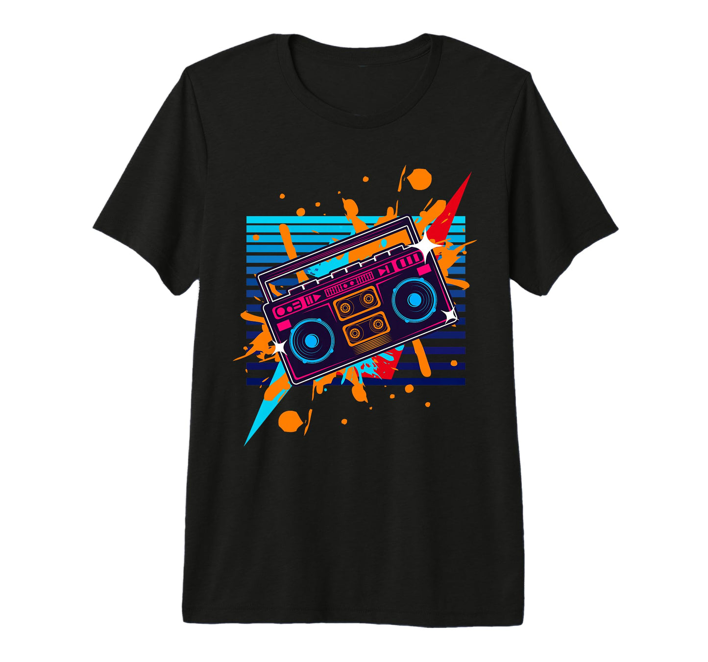 Boombox Radio Old School Hip Hop Rap T-Shirt - Graphic Print Unisex - T-Shirt, Sweatshirt, Hoodie