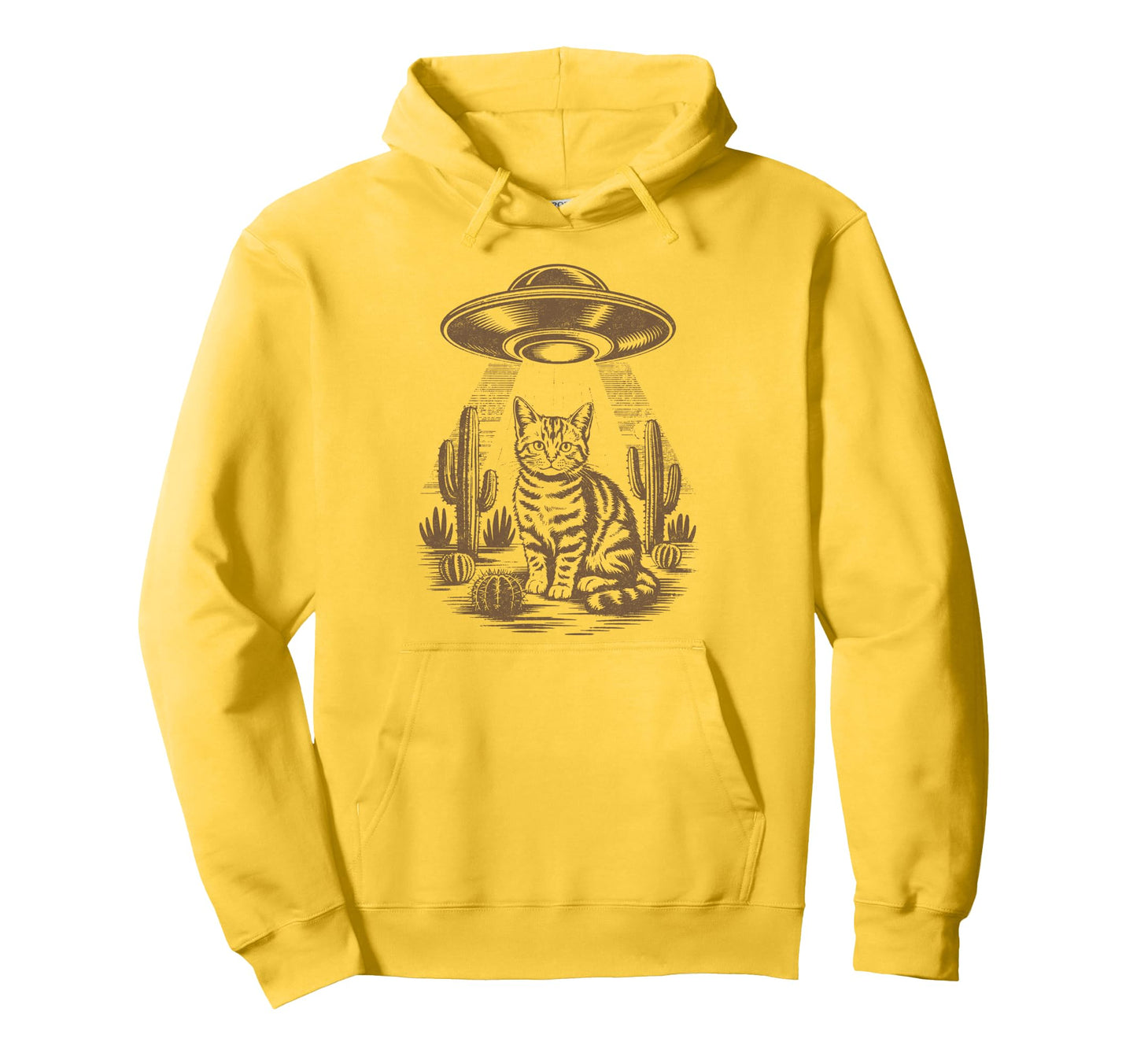 Funny Cat Western Ufo Cowboy Cat Hoodie - Aesthetic Graphic Men Women - T-Shirt, Sweatshirt, Hoodie