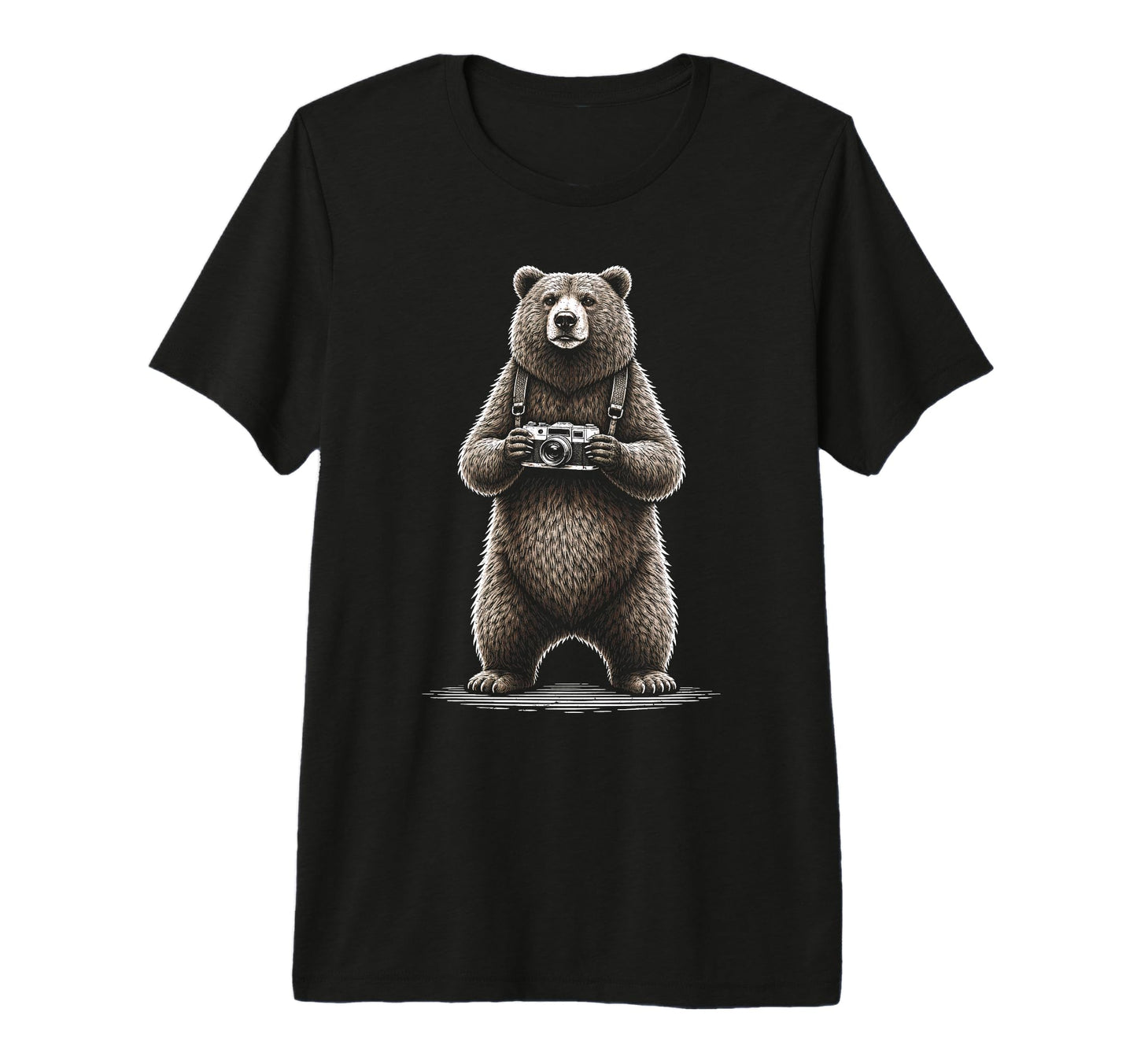 Funny Bear Photographer Camera T-Shirt - Casual Everyday Wear Men Women - T-Shirt, Sweatshirt, Hoodie