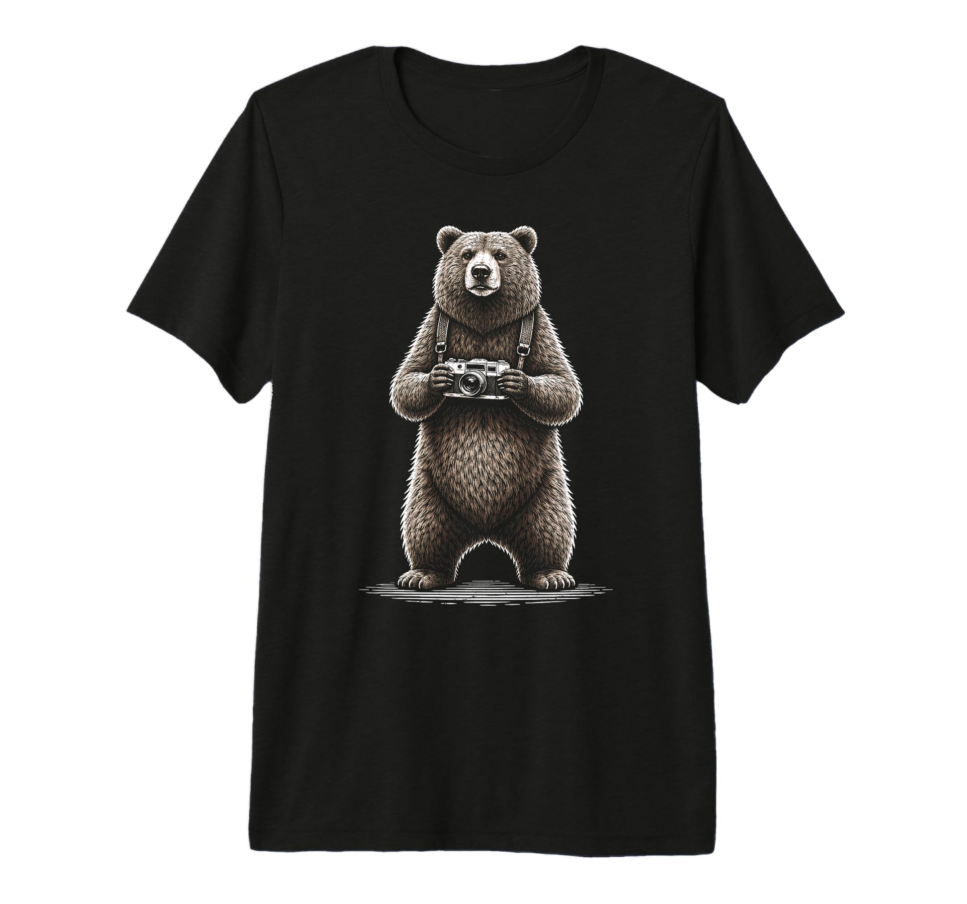 Funny Bear Photographer Camera T-Shirt - Casual Everyday Wear Men Women - T-Shirt, Sweatshirt, Hoodie
