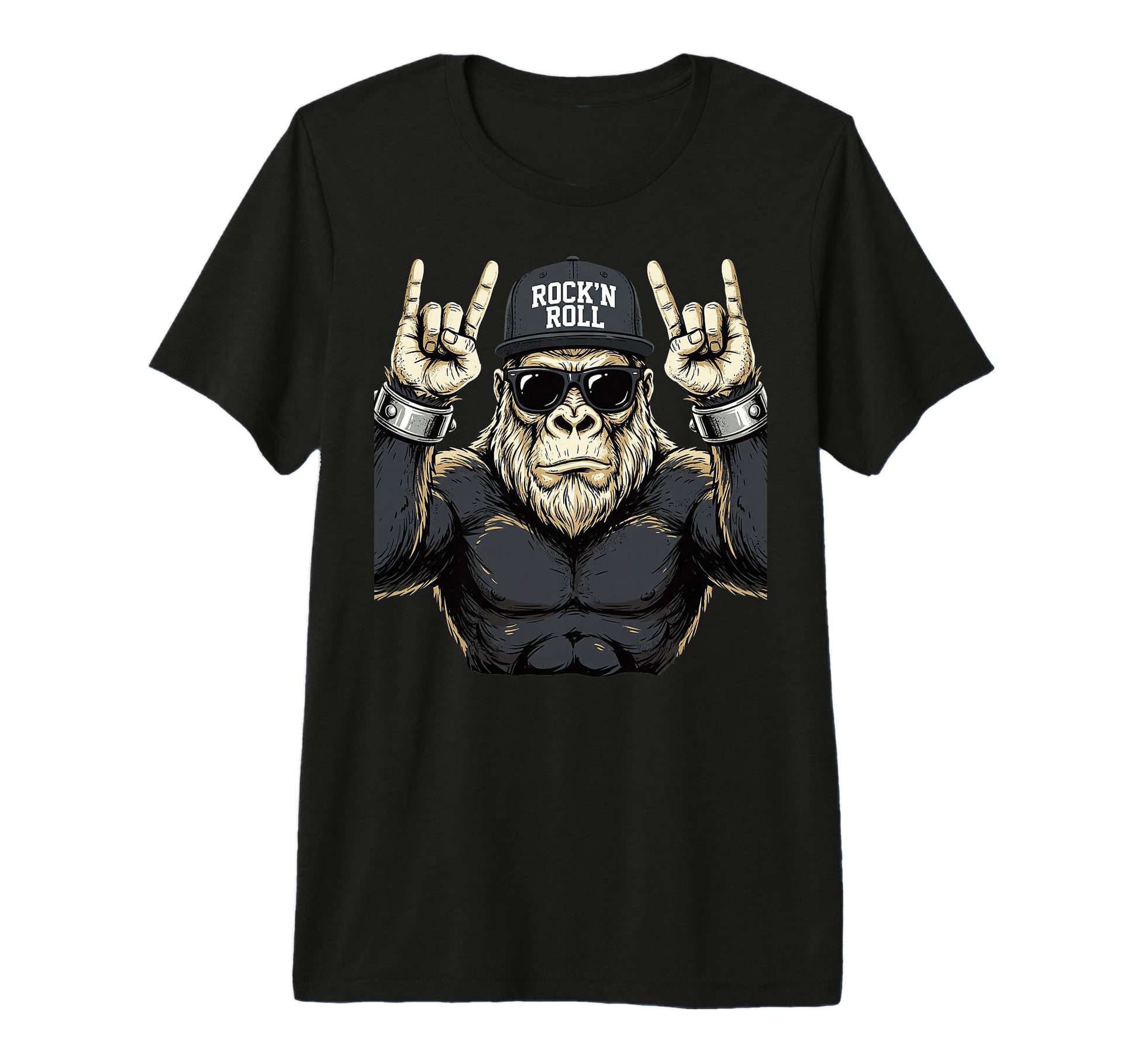 Bigfoot Rock Sasquatch Heavy Metal T-Shirt - Graphic Print for Adults - T-Shirt, Sweatshirt, Hoodie