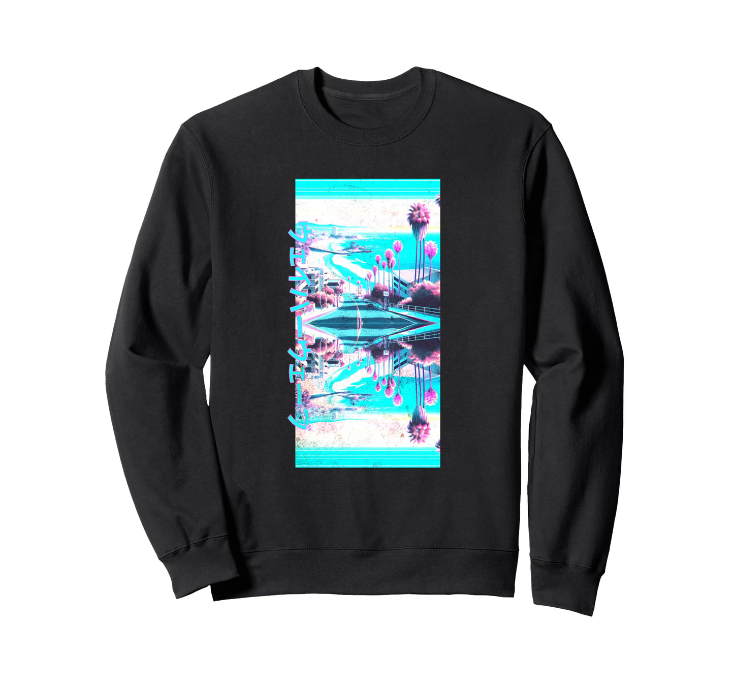 Japanese Aesthetic Vaporwave Sweatshirt - Unique Graphic for Adults - T-Shirt, Sweatshirt, Hoodie