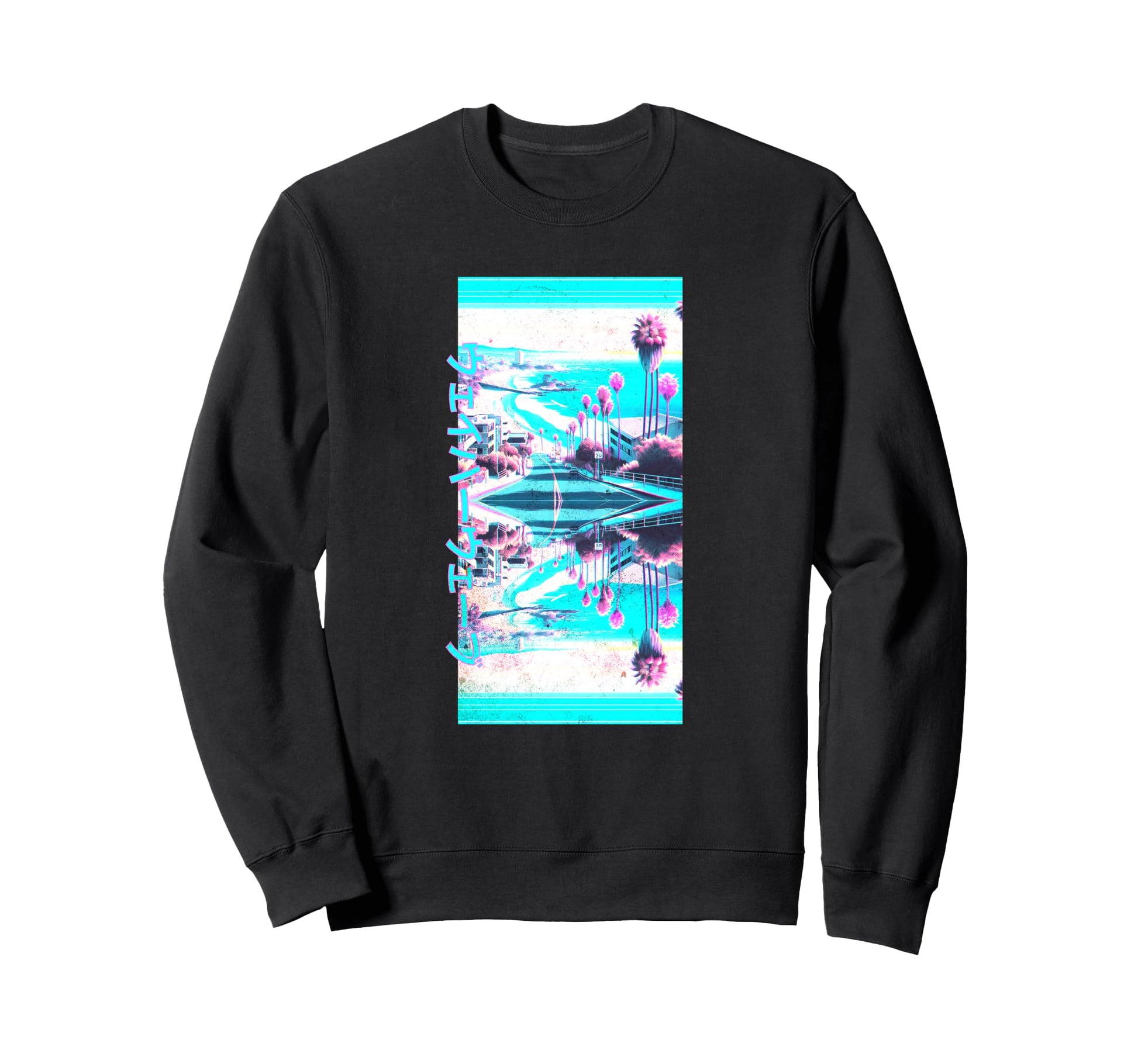 Japanese Aesthetic Vaporwave Sweatshirt - Unique Graphic for Adults - T-Shirt, Sweatshirt, Hoodie