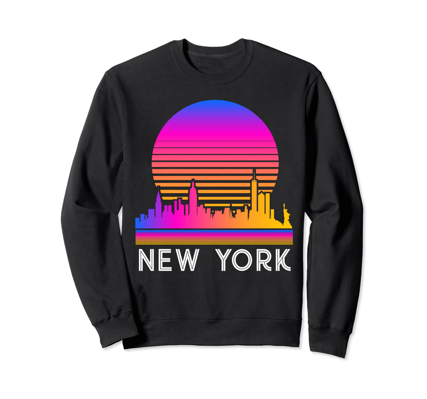 New York Nyc Vaporwave Sweatshirt - Fun Novelty Design for Adults - T-Shirt, Sweatshirt, Hoodie