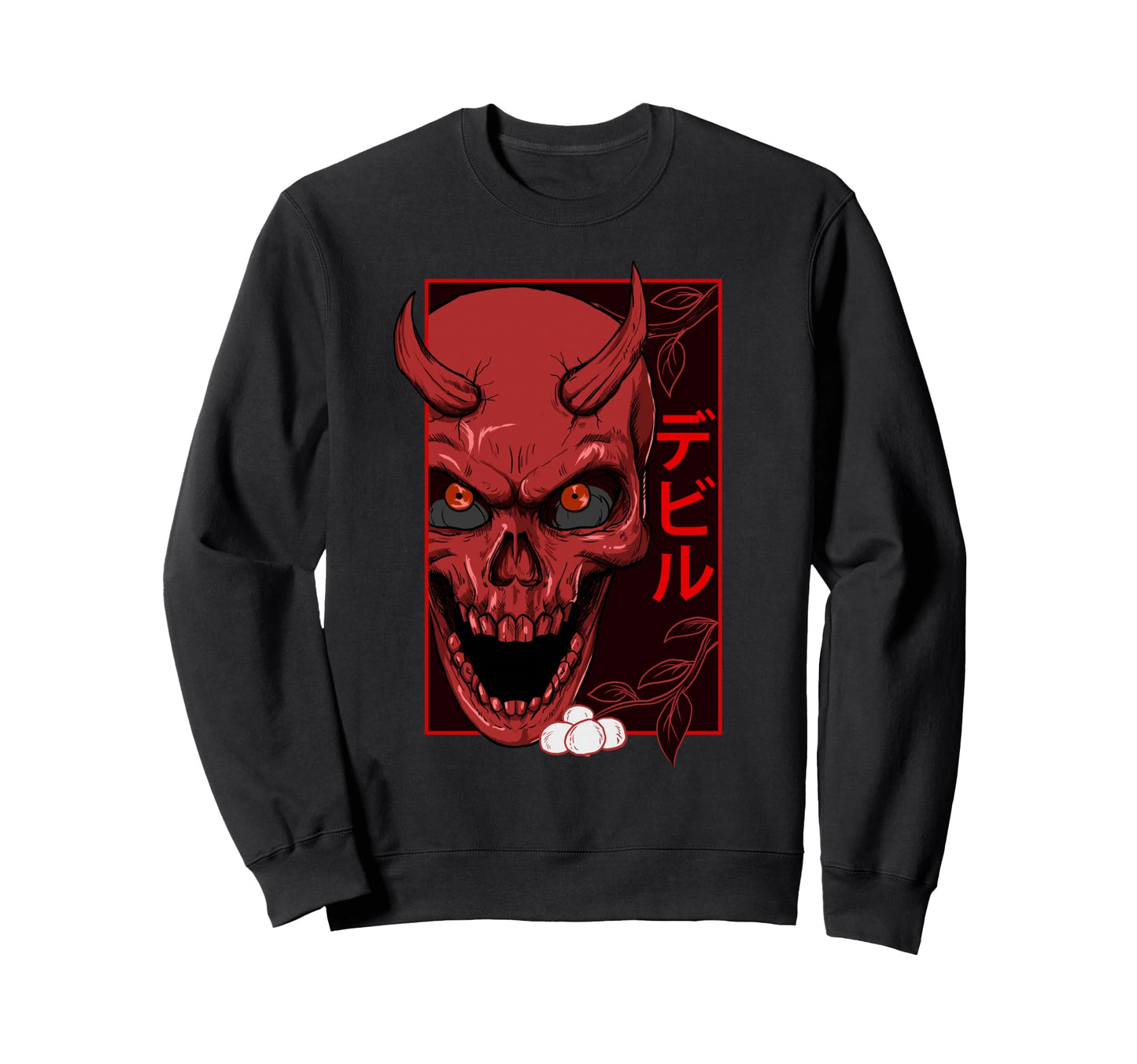 Japanese Demon Face Skull Devil Sweatshirt - Streetwear Style Unisex - T-Shirt, Sweatshirt, Hoodie