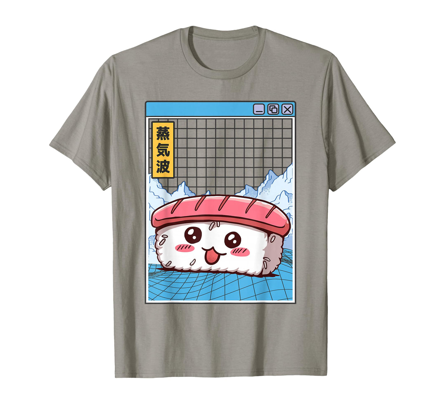 Sushi Kawaii Grid Vaporwave Aesthetic T-Shirt - Unique Graphic Men Women - T-Shirt, Sweatshirt, Hoodie