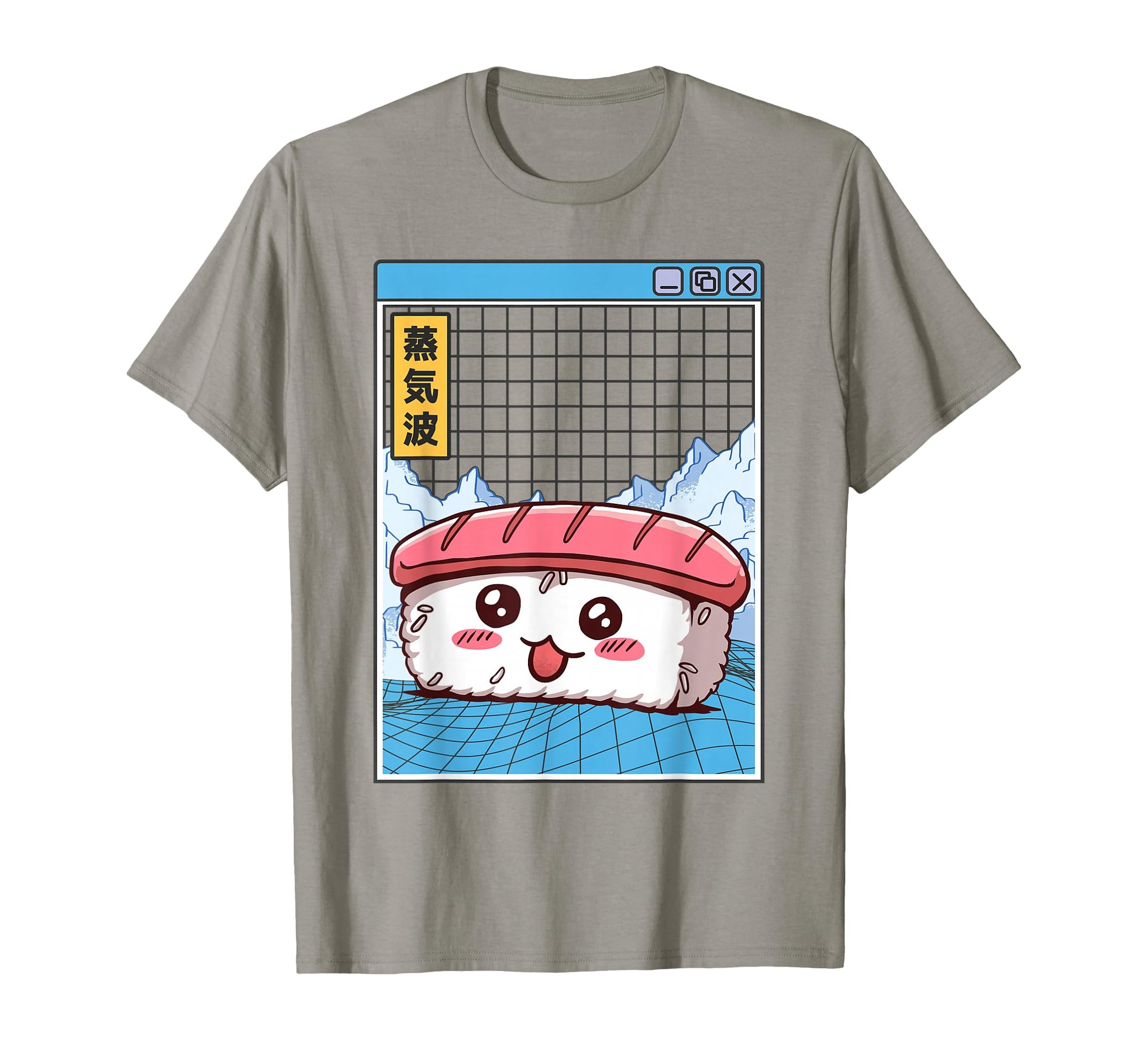 Sushi Kawaii Grid Vaporwave Aesthetic T-Shirt - Unique Graphic Men Women - T-Shirt, Sweatshirt, Hoodie