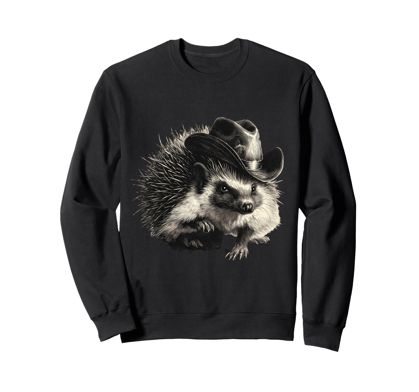 Hedgehog Cowboy Rodeo Cowgirl Sweatshirt - Fun Novelty Design Unisex - T-Shirt, Sweatshirt, Hoodie